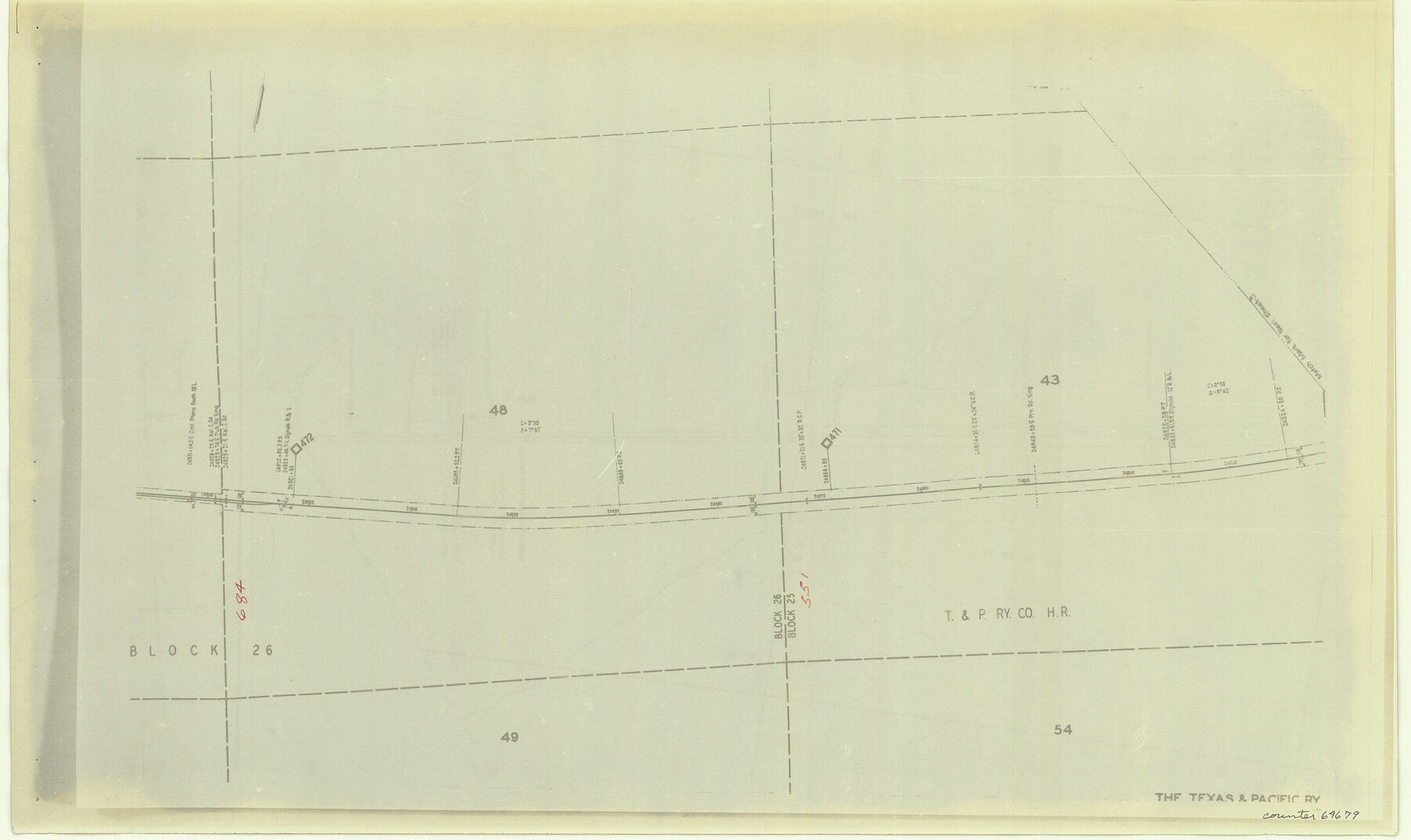 64679, [Right of Way & Track Map, The Texas & Pacific Ry. Co. Main Line], General Map Collection