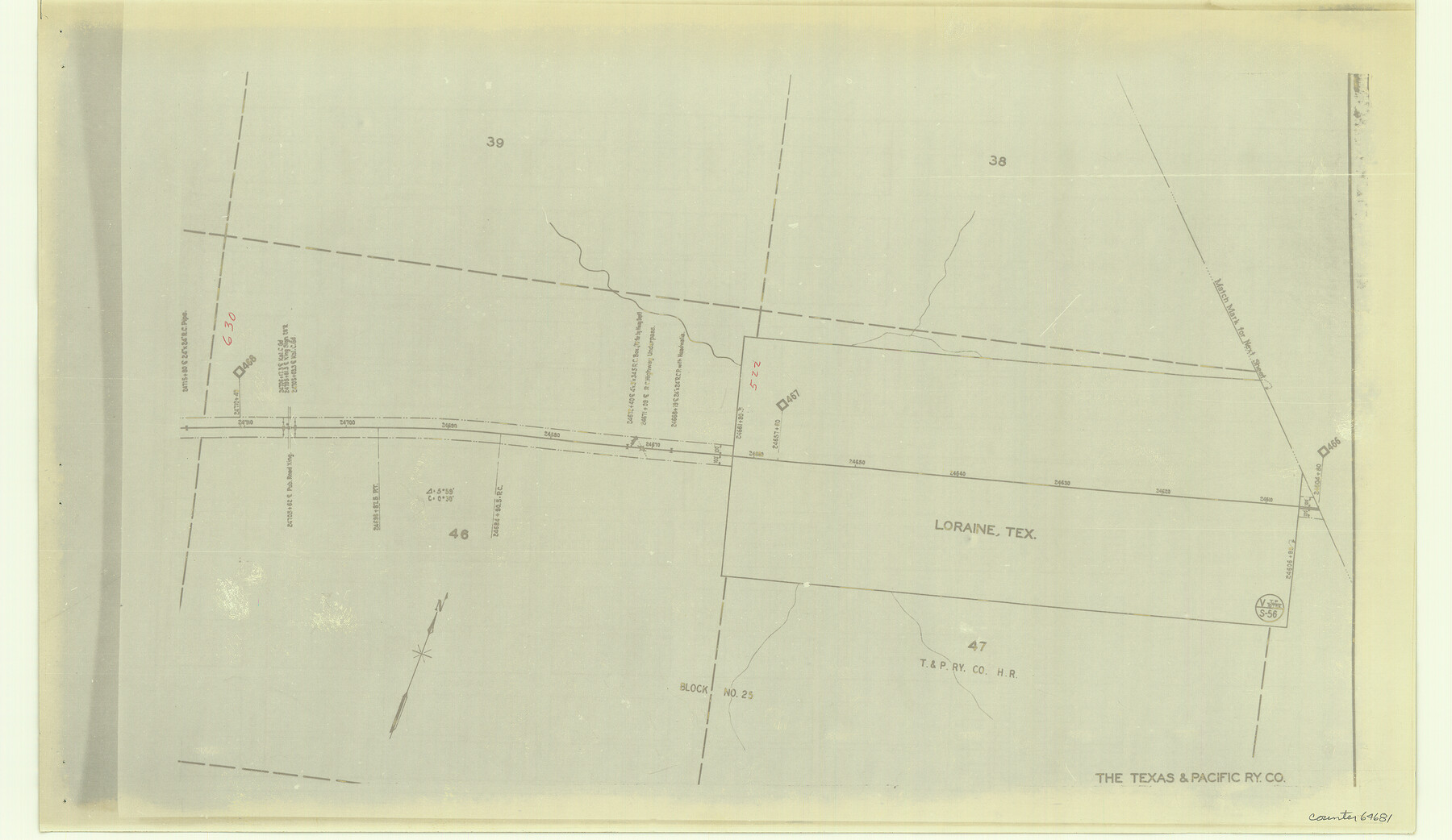 64681, [Right of Way & Track Map, The Texas & Pacific Ry. Co. Main Line], General Map Collection