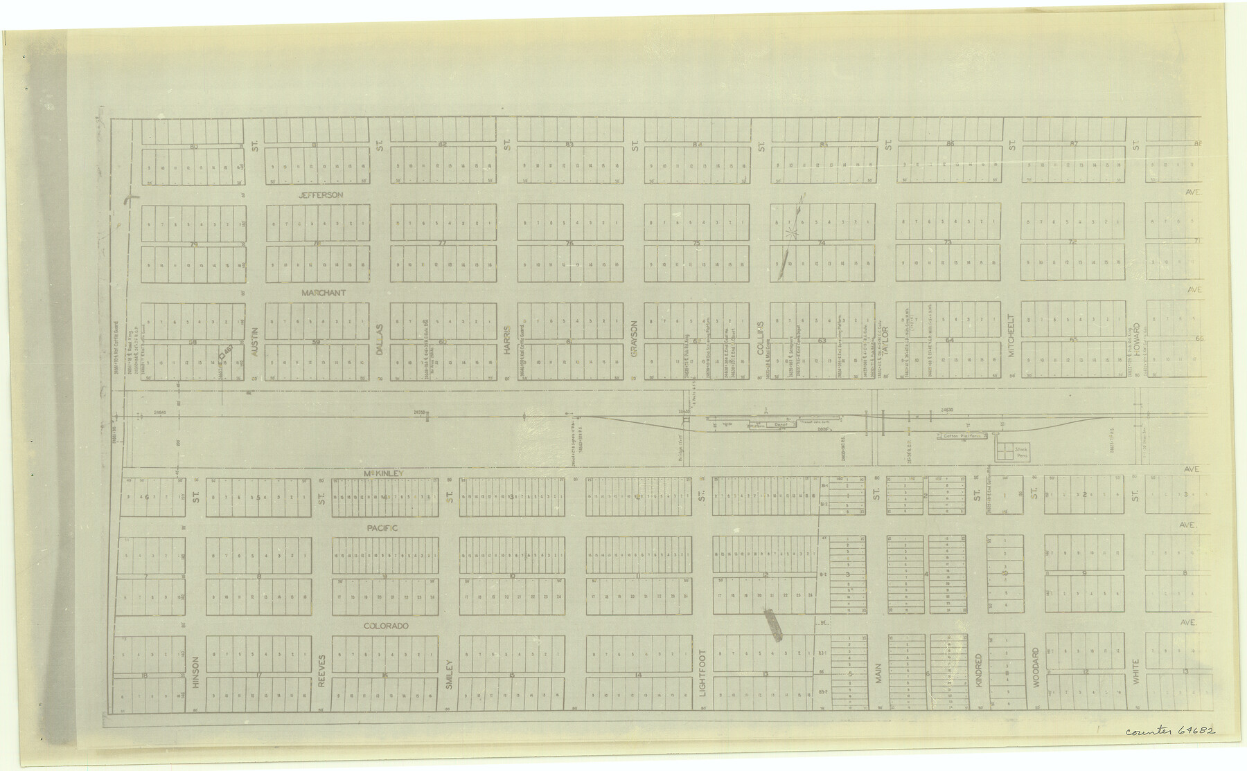 64682, [Right of Way & Track Map, The Texas & Pacific Ry. Co. Main Line], General Map Collection