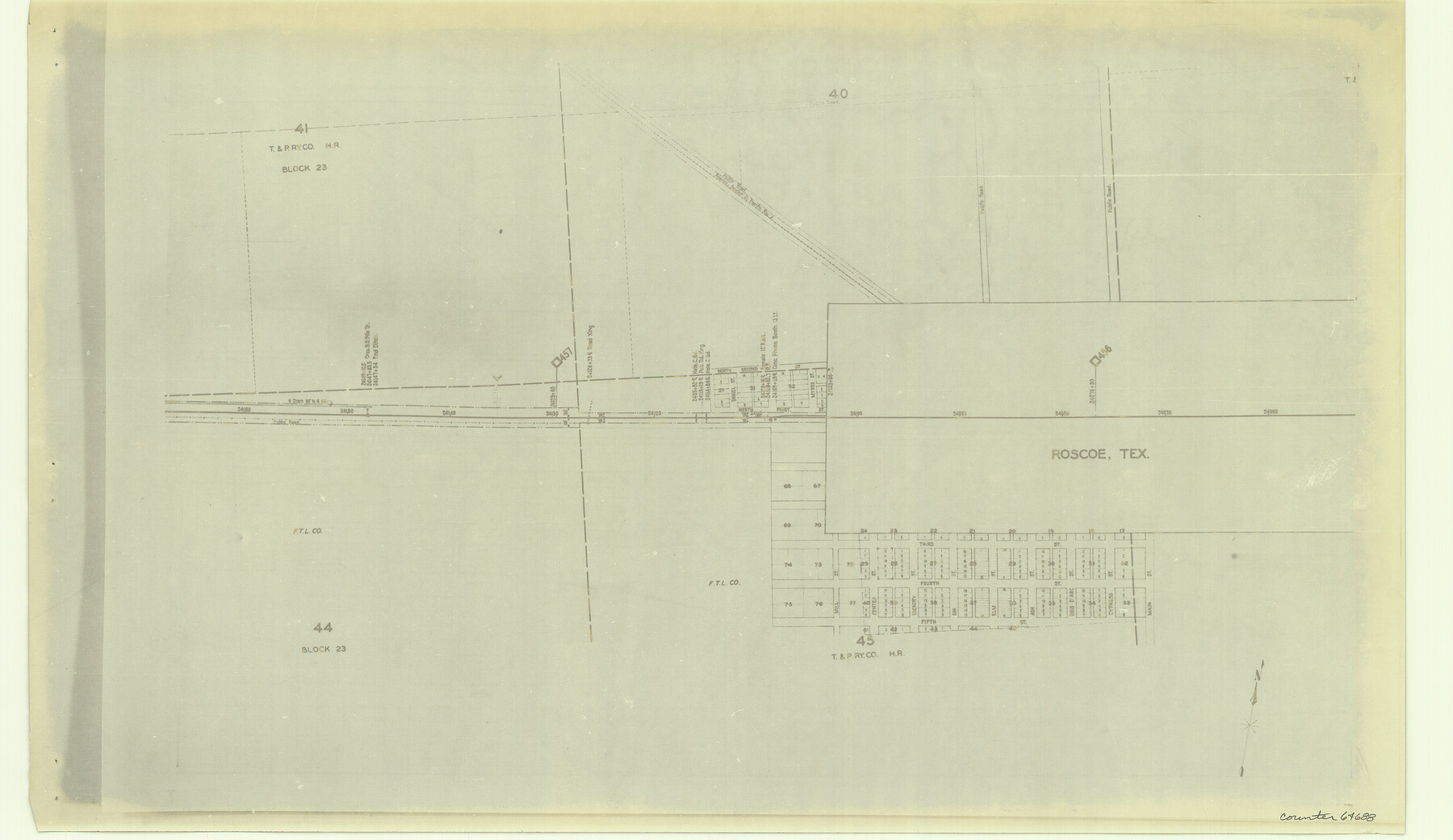 64688, [Right of Way & Track Map, The Texas & Pacific Ry. Co. Main Line], General Map Collection