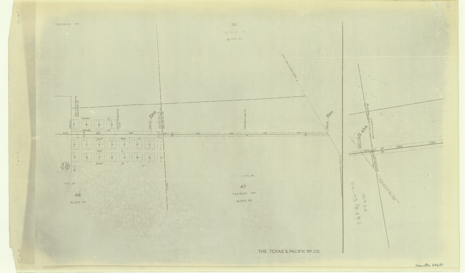 64691, [Right of Way & Track Map, The Texas & Pacific Ry. Co. Main Line], General Map Collection