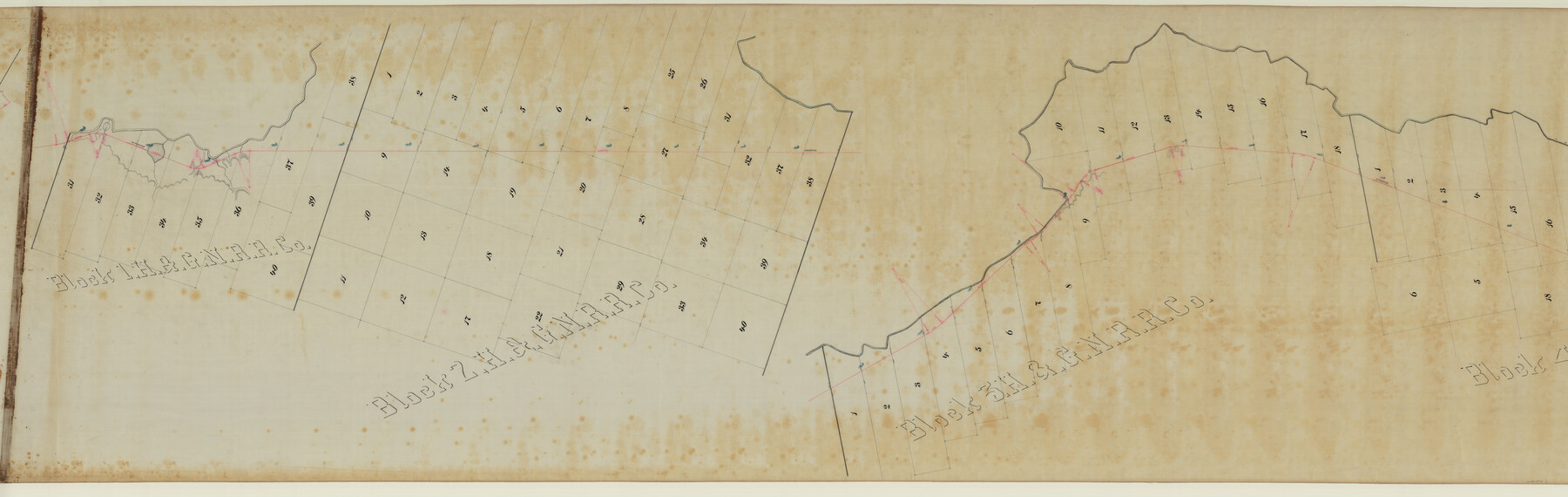 64707, [Map showing the location of the Pecos Valley Railway through H. &. G. N. R.R. Co. Land in Reeves Co., Texas], General Map Collection