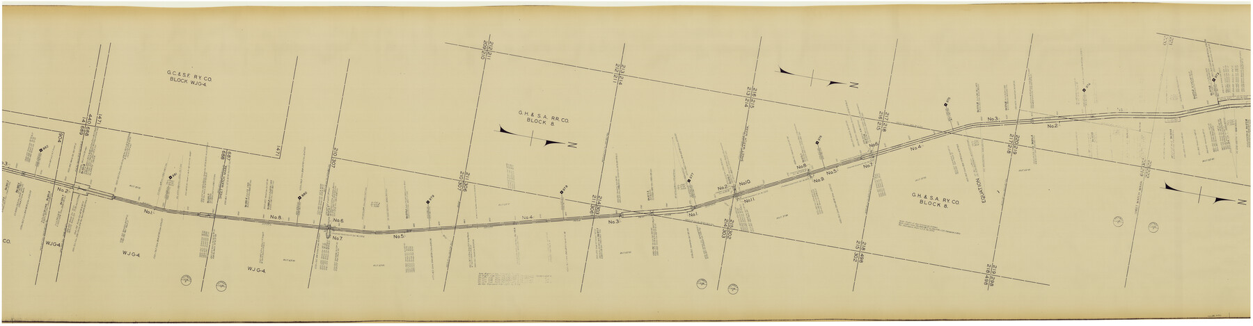 64711, [Atchison, Topeka & Santa Fe from Paisano to south of Plata], General Map Collection