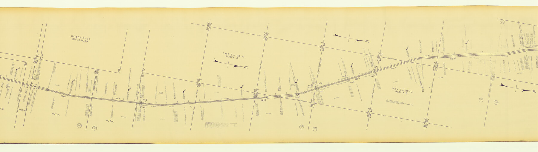 64711, [Atchison, Topeka & Santa Fe from Paisano to south of Plata], General Map Collection