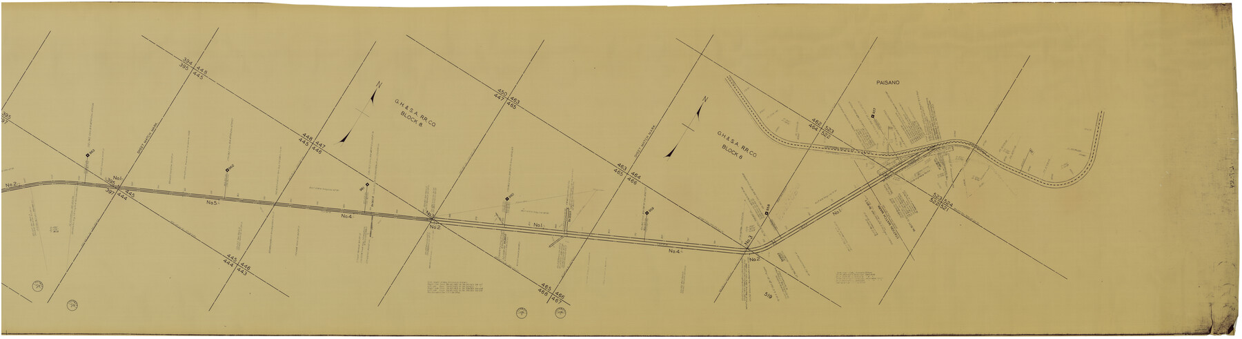 64713, [Atchison, Topeka & Santa Fe from Paisano to south of Plata], General Map Collection