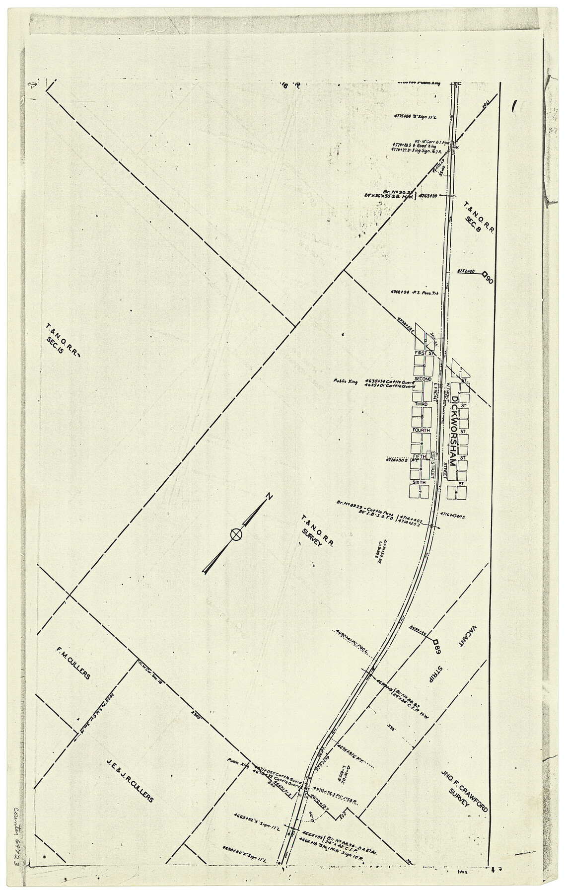 64723, [F. W. & D. C. Ry. Co. Alignment and Right of Way Map, Clay County], General Map Collection