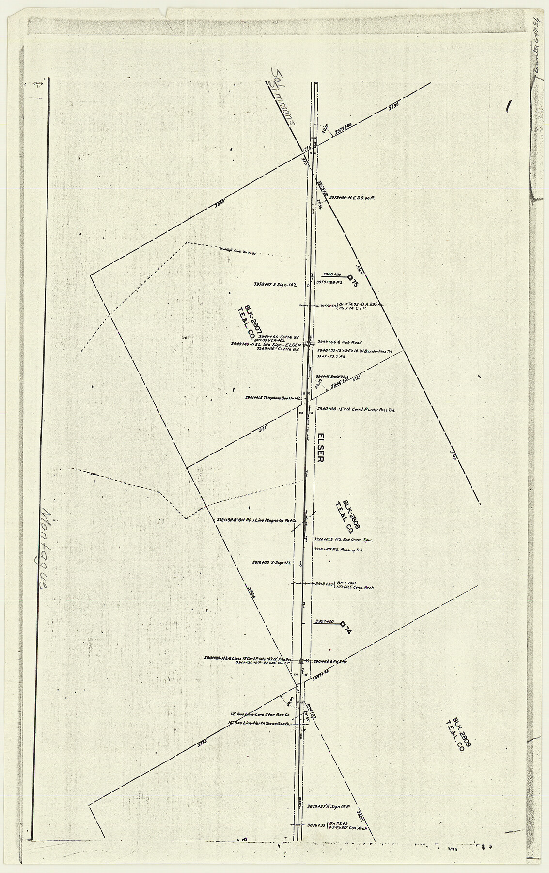 64736, [F. W. & D. C. Ry. Co. Alignment and Right of Way Map, Clay County], General Map Collection