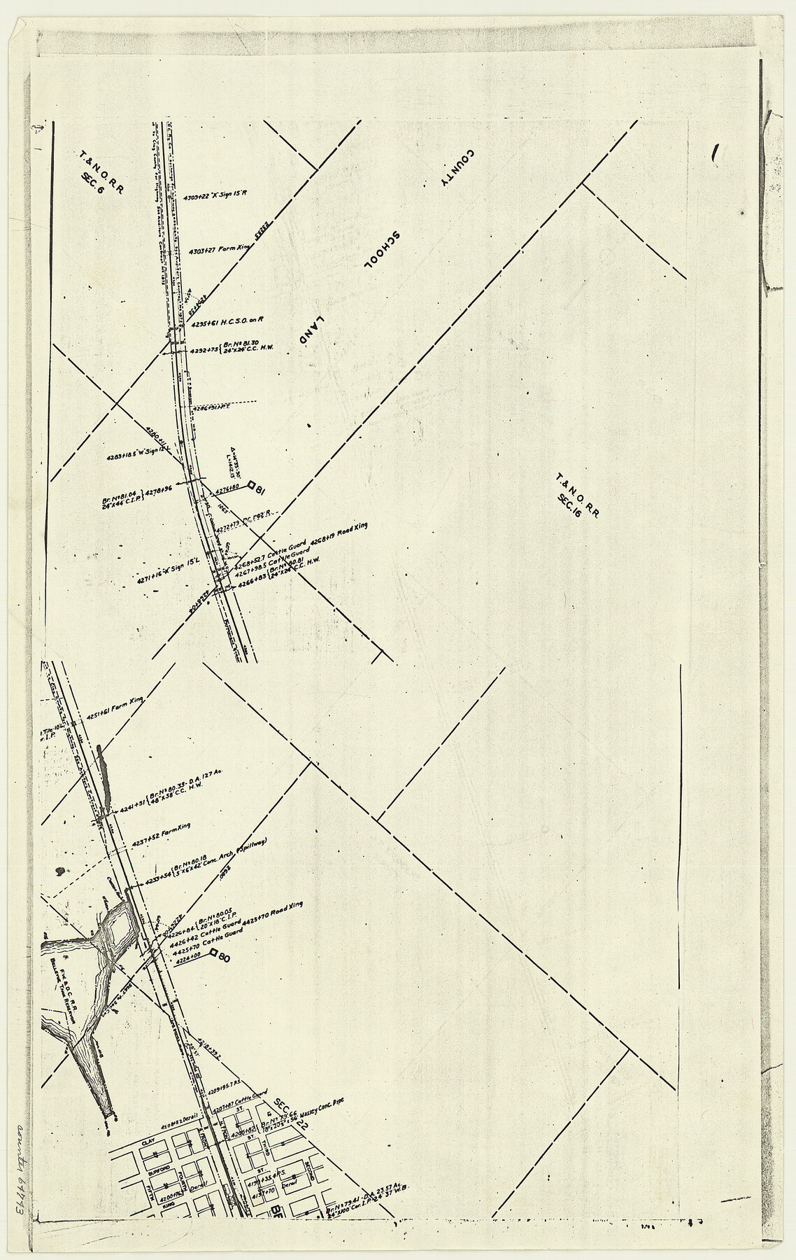 64743, [F. W. & D. C. Ry. Co. Alignment and Right of Way Map, Clay County], General Map Collection