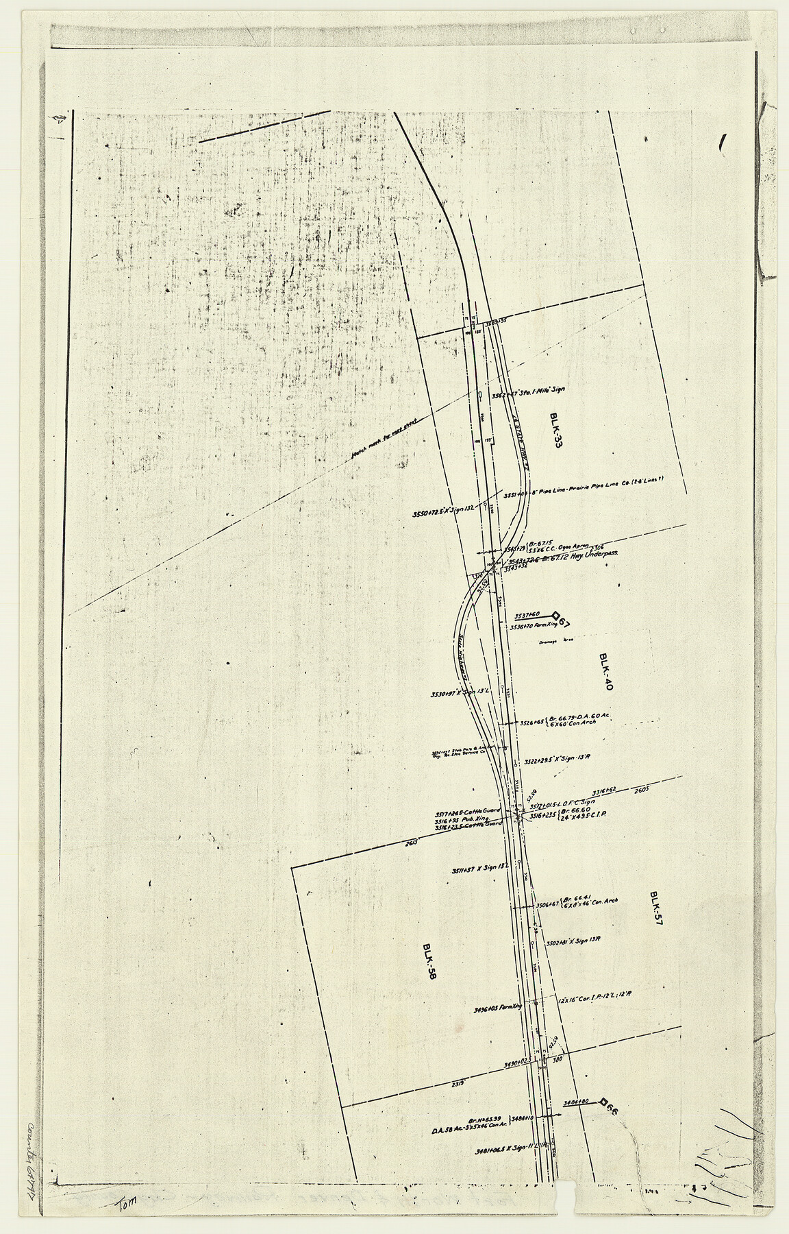 64747, [F. W. & D. C. Ry. Co. Alignment and Right of Way Map, Clay County], General Map Collection