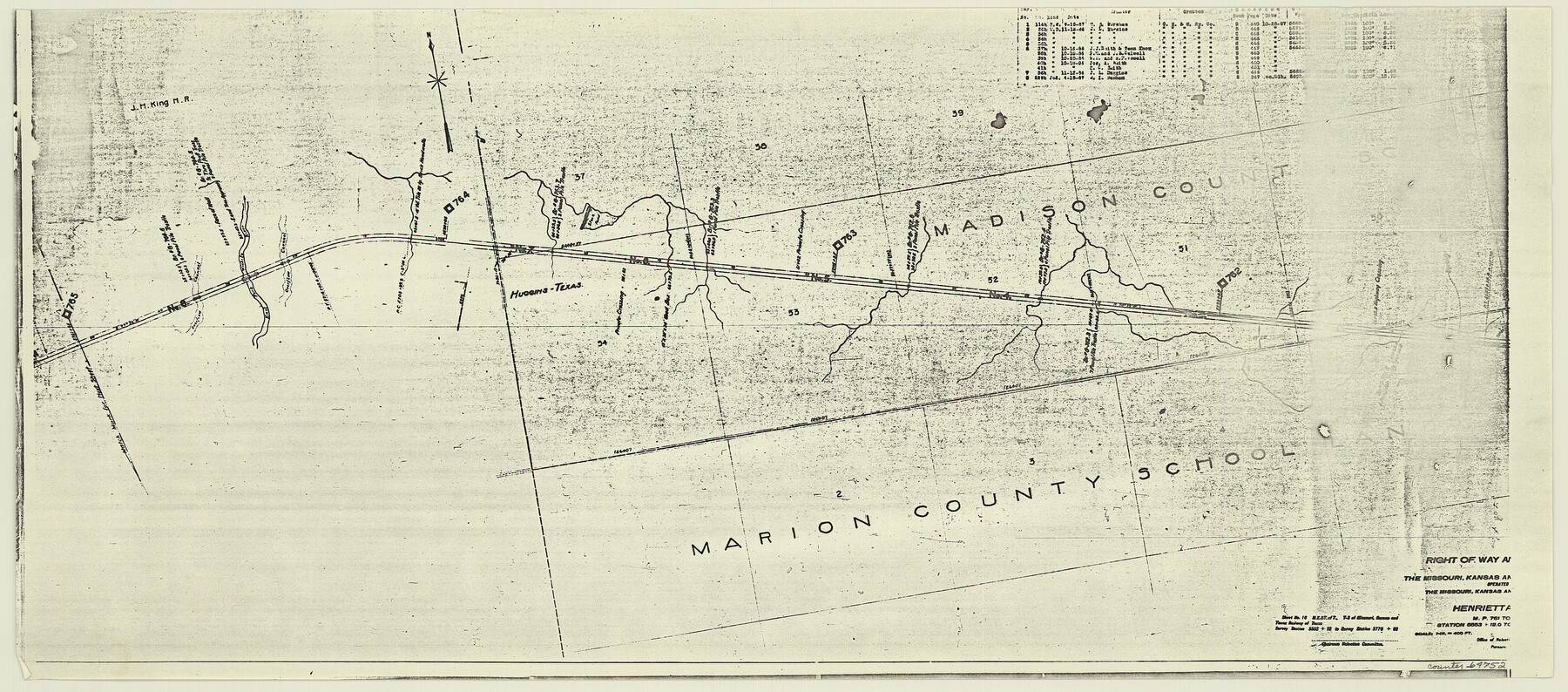 64752, Right of Way and Track Map, the Missouri, Kansas and Texas Ry. of Texas - Henrietta Division, General Map Collection