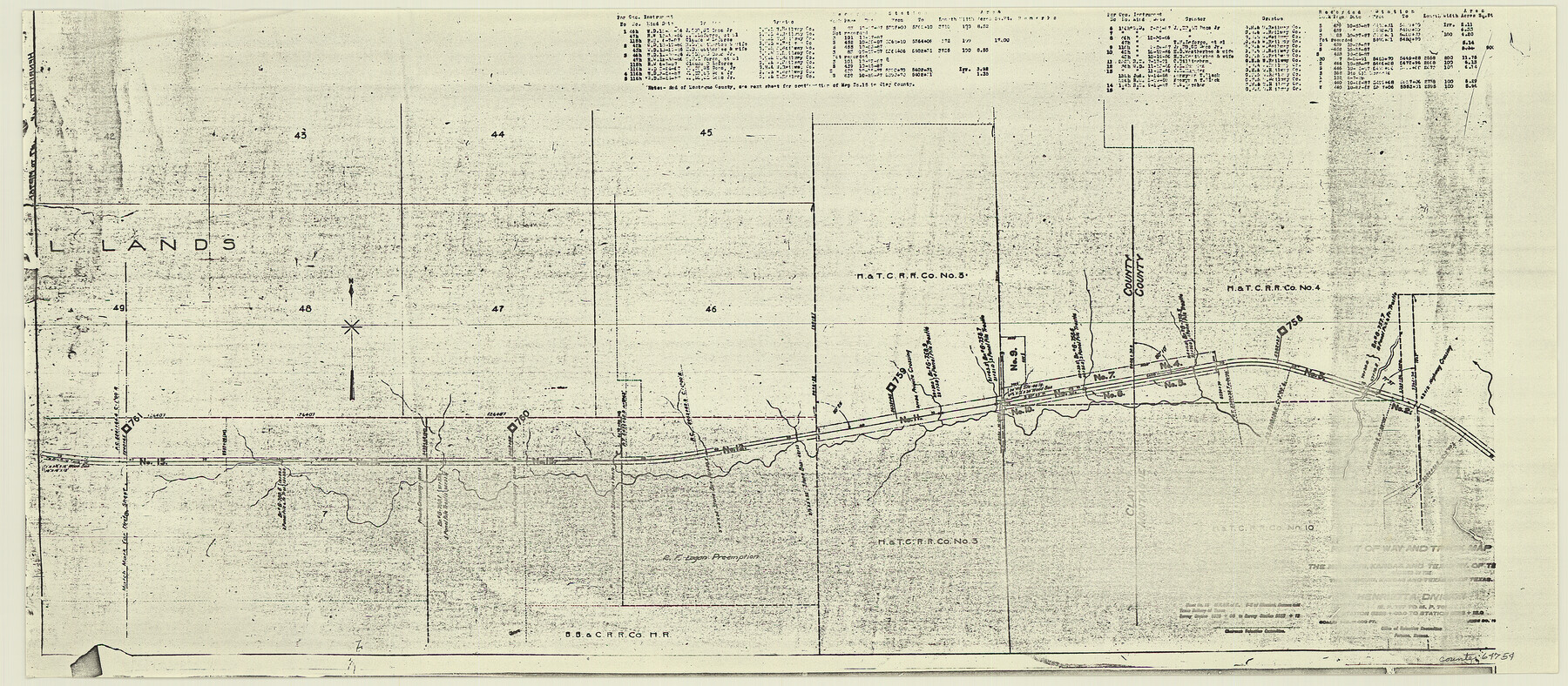 64754, Right of Way and Track Map, the Missouri, Kansas and Texas Ry. of Texas - Henrietta Division, General Map Collection