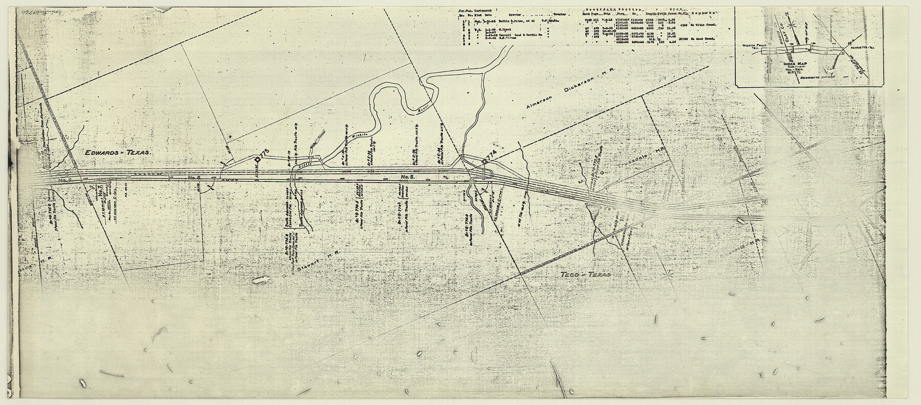 64760, [Right of Way and Track Map, the Missouri, Kansas and Texas Ry. of Texas - Henrietta Division], General Map Collection