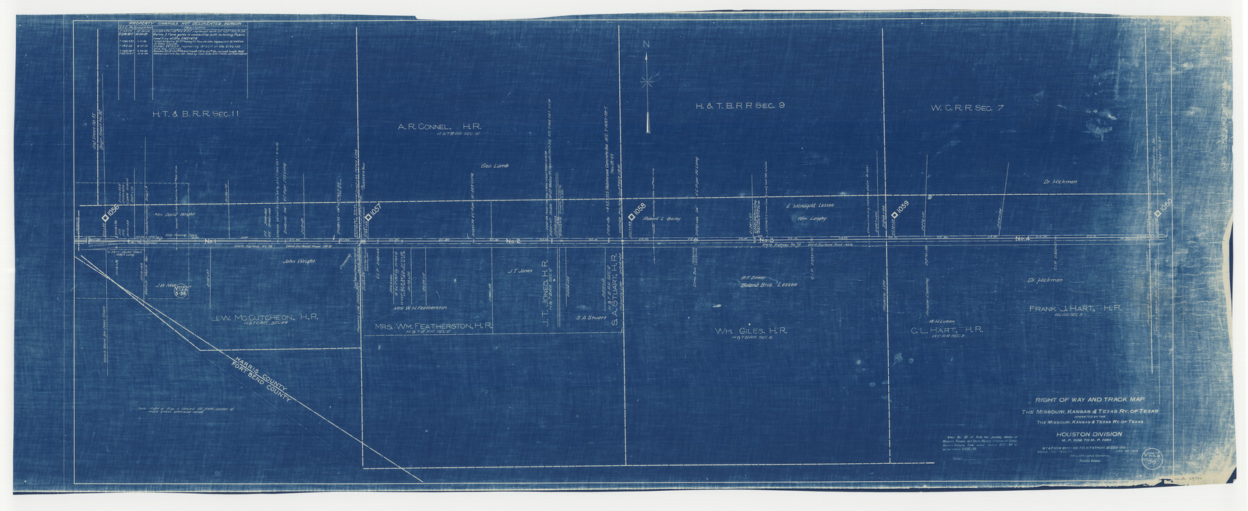 64786, Right of Way and Track Map, the Missouri, Kansas & Texas Ry. Of Texas operated by the Missouri, Kansas & Texas Ry. Of  Texas, Houston Division, General Map Collection