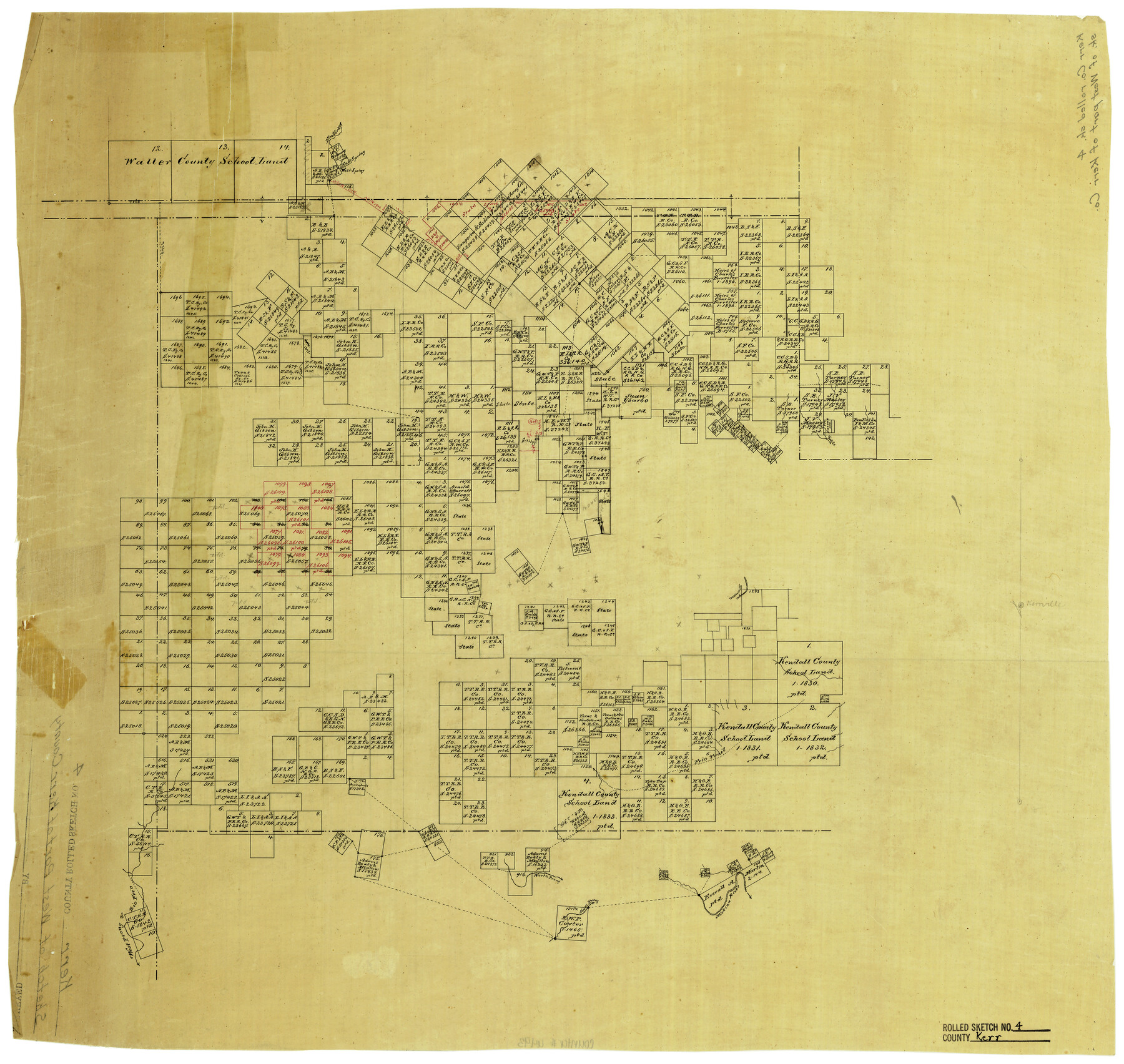 6493, Kerr County Rolled Sketch 4, General Map Collection
