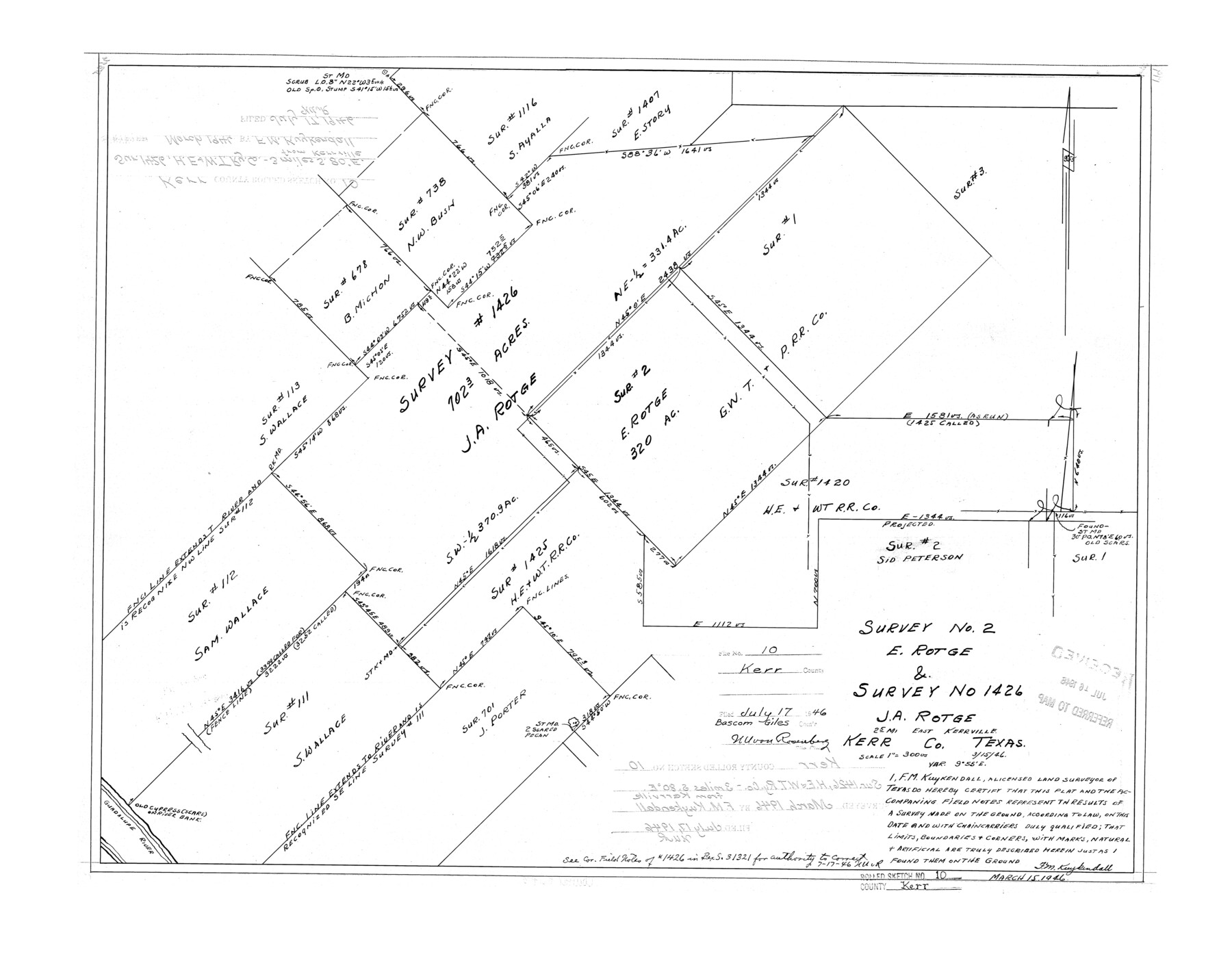 6494, Kerr County Rolled Sketch 10, General Map Collection