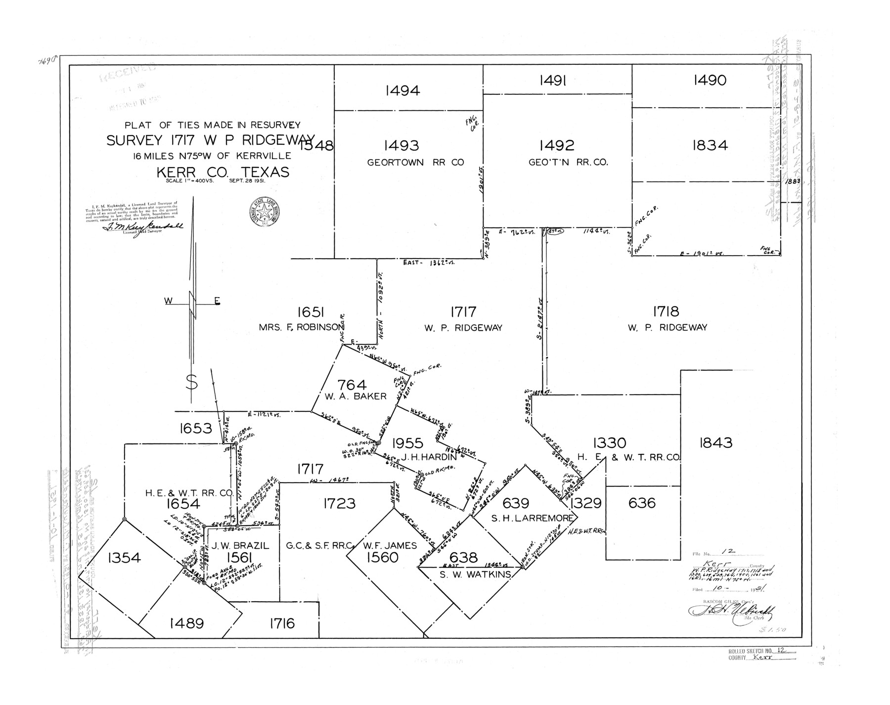 6497, Kerr County Rolled Sketch 12, General Map Collection