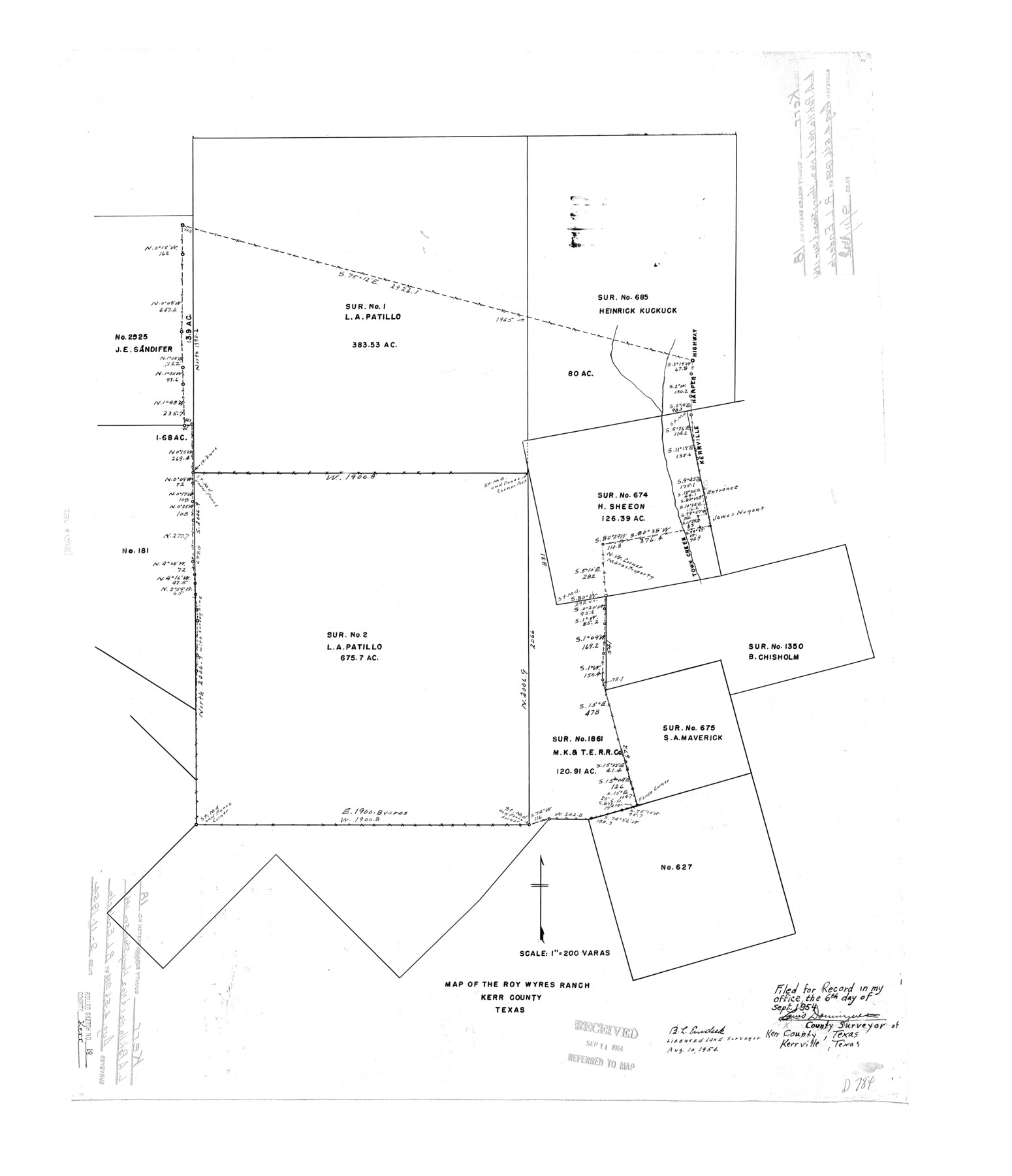 6500, Kerr County Rolled Sketch 18, General Map Collection