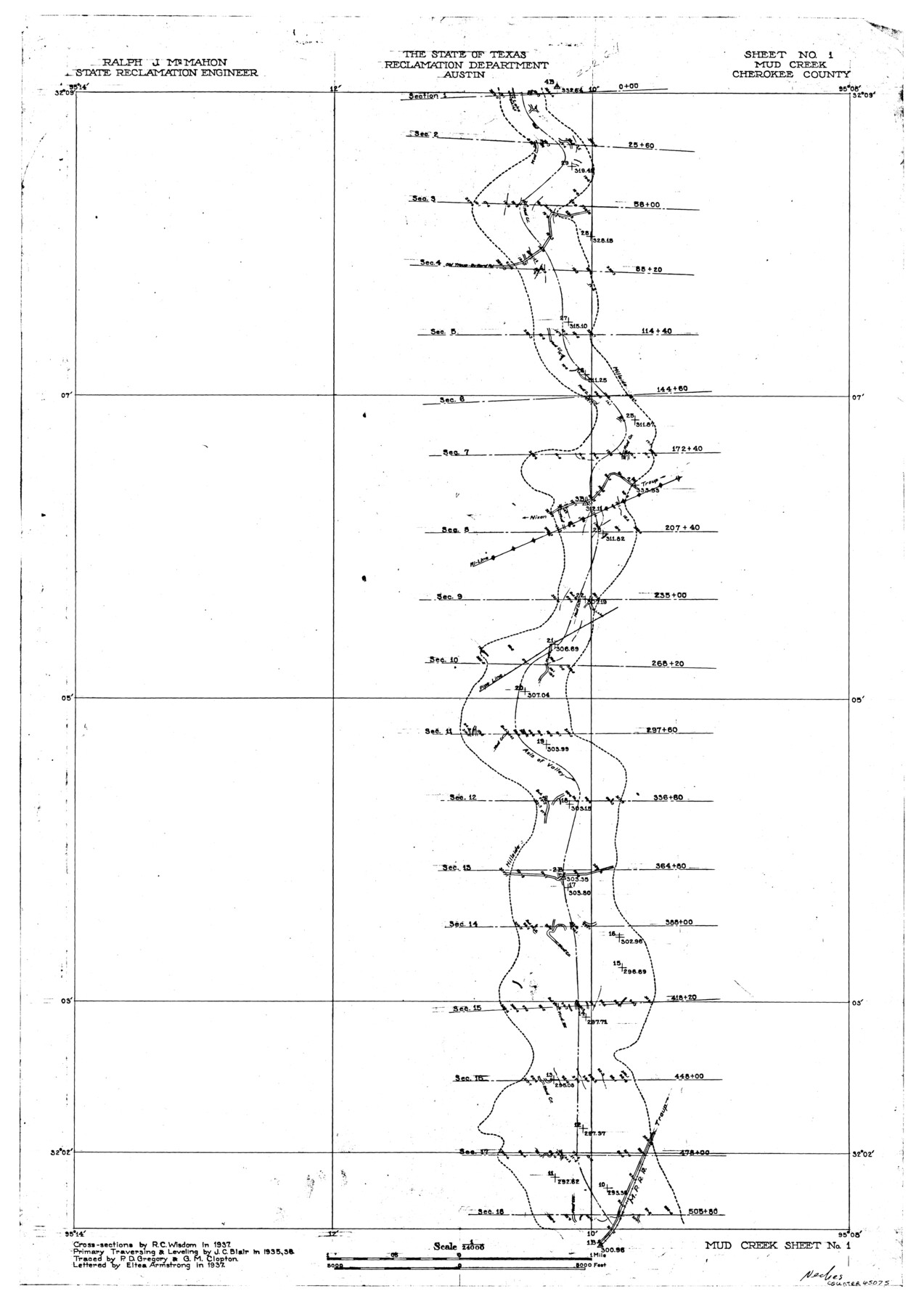 65075, Angelina River, Mud Creek, Sheet 1, General Map Collection