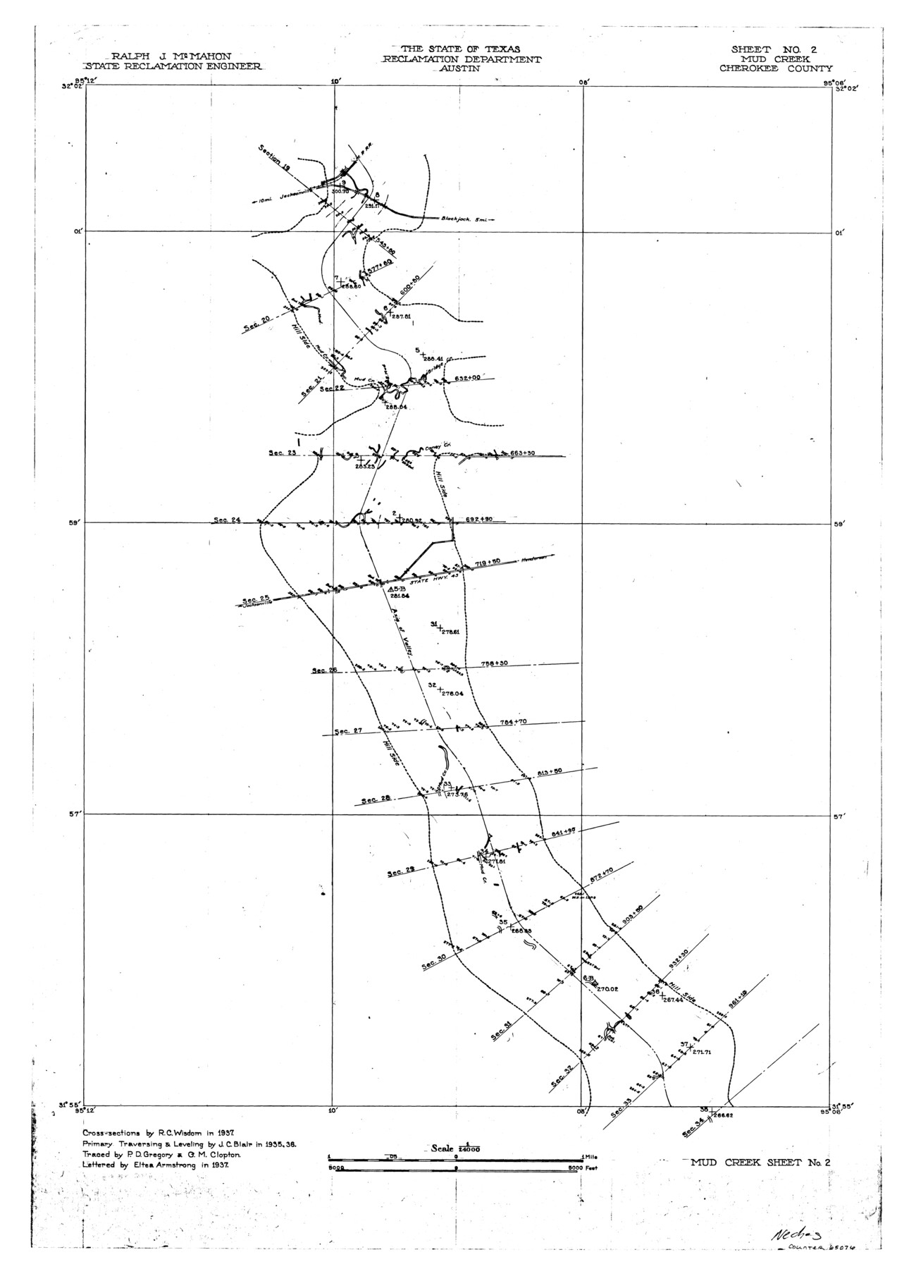 65076, Angelina River, Mud Creek, Sheet 2, General Map Collection