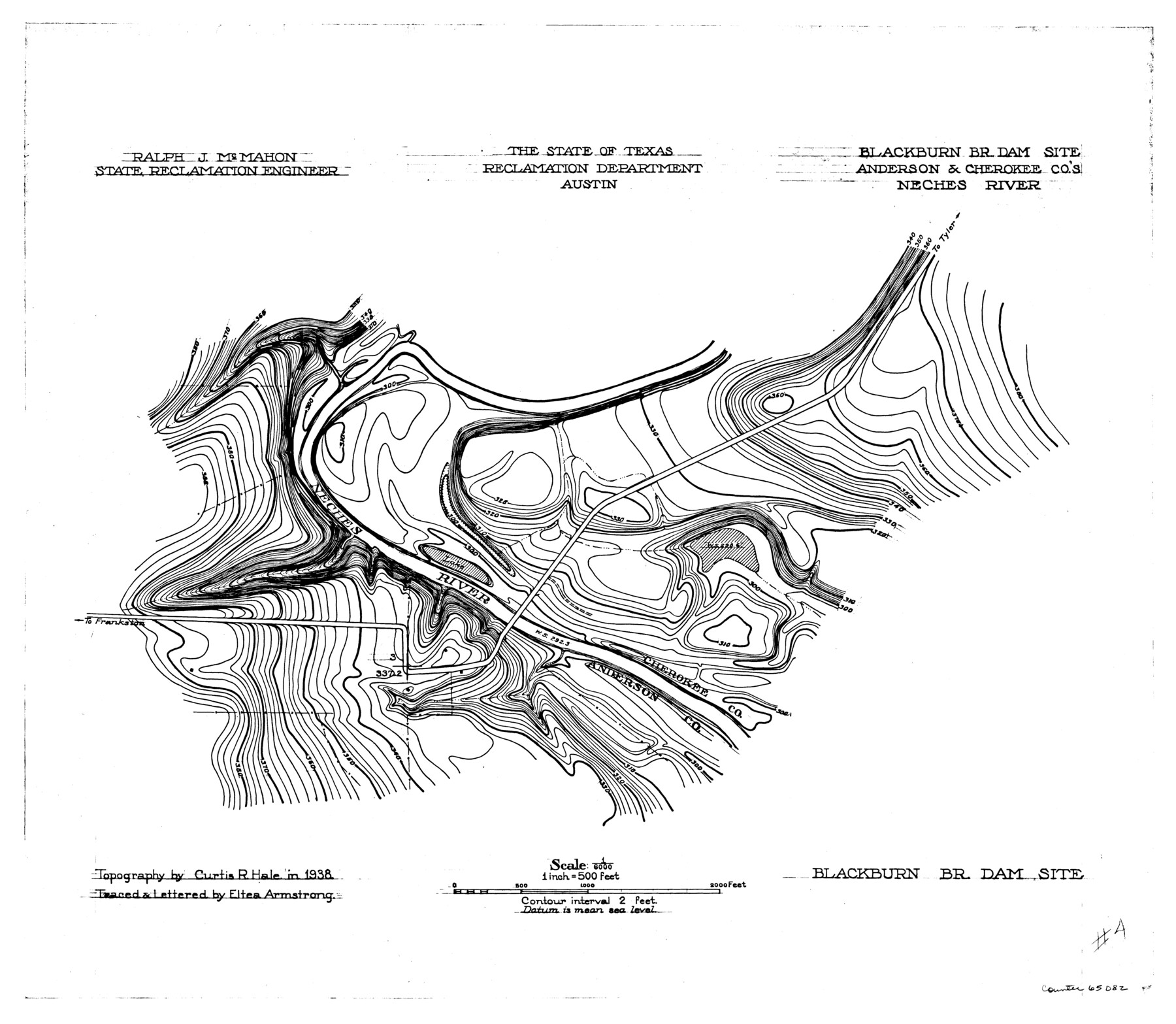 65082, Neches River, Blackburn Bridge Dam Site, General Map Collection