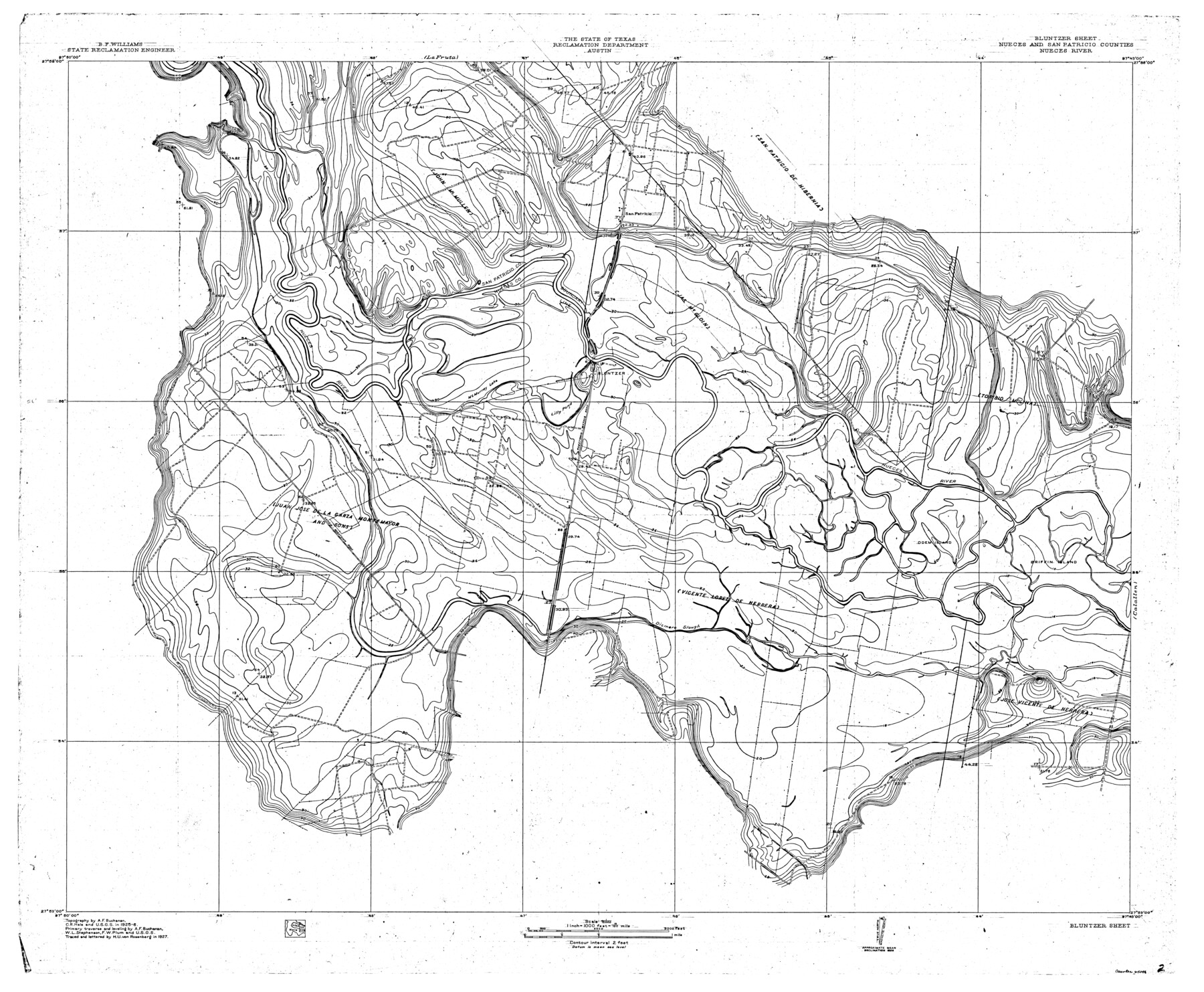 65088, Nueces River, Bluntzer Sheet, General Map Collection