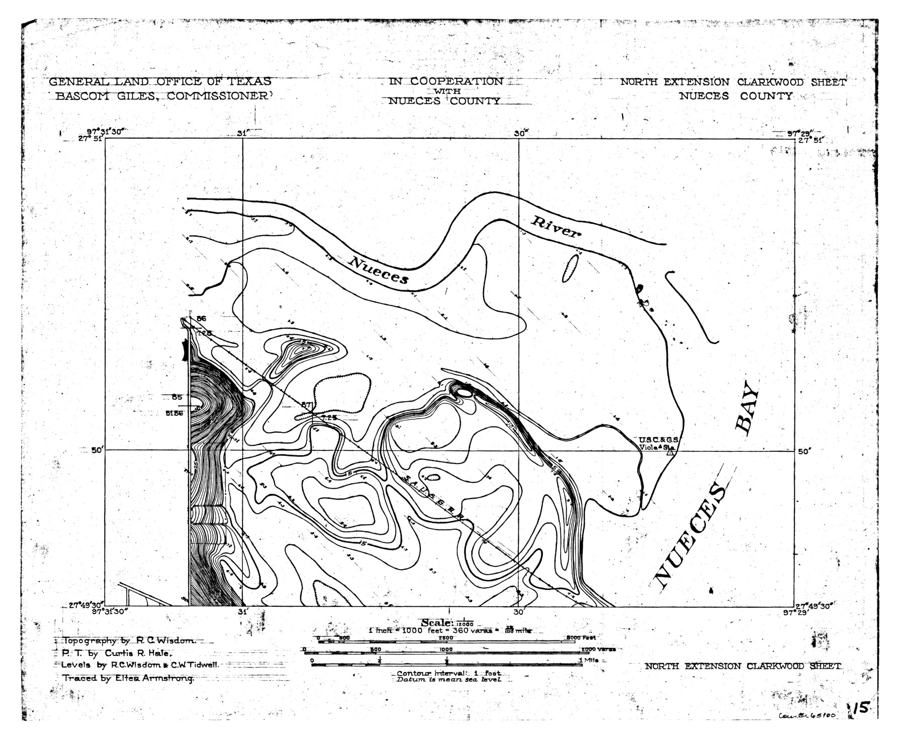 65100, Nueces River, North Extension Clarkwood Sheet, General Map Collection