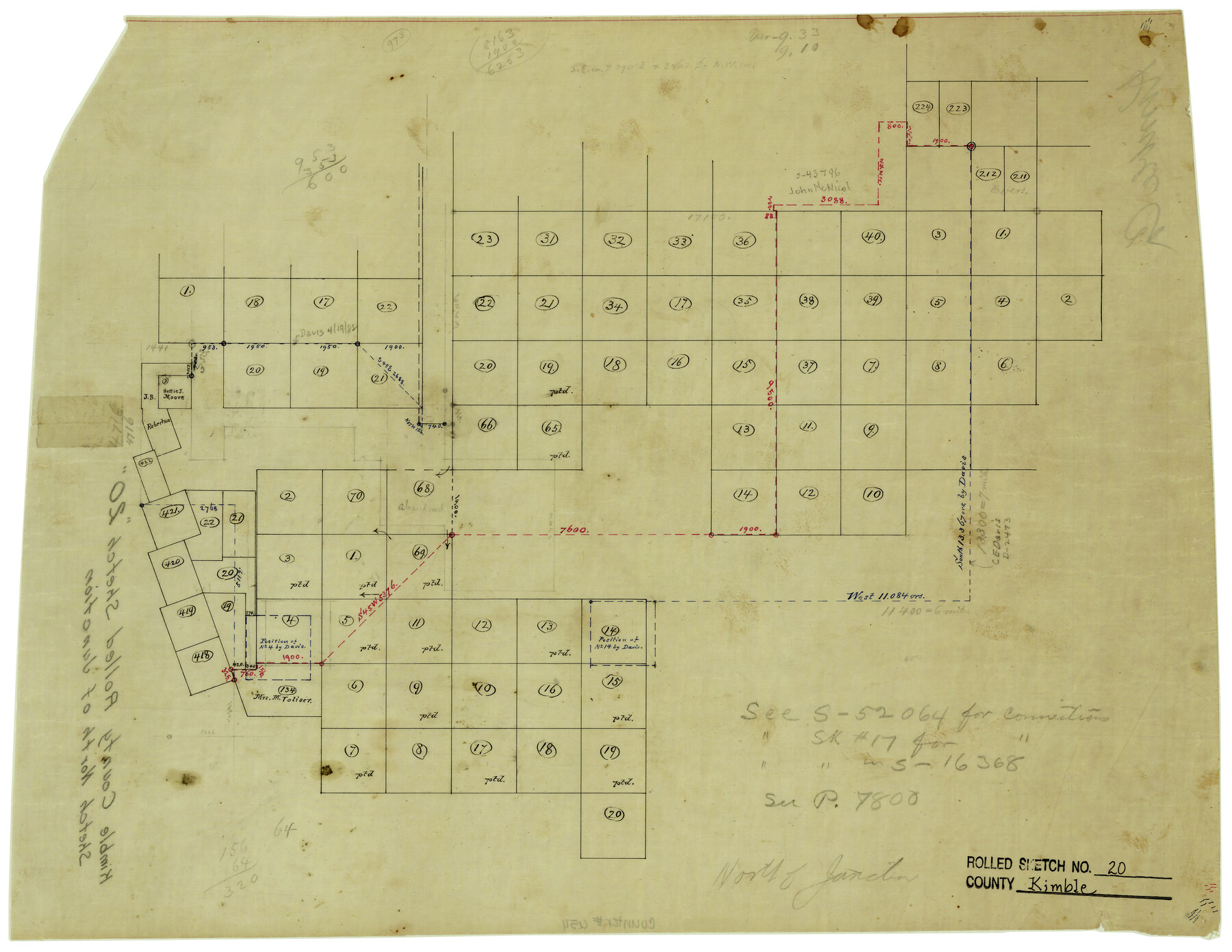 6511, Kimble County Rolled Sketch 20, General Map Collection