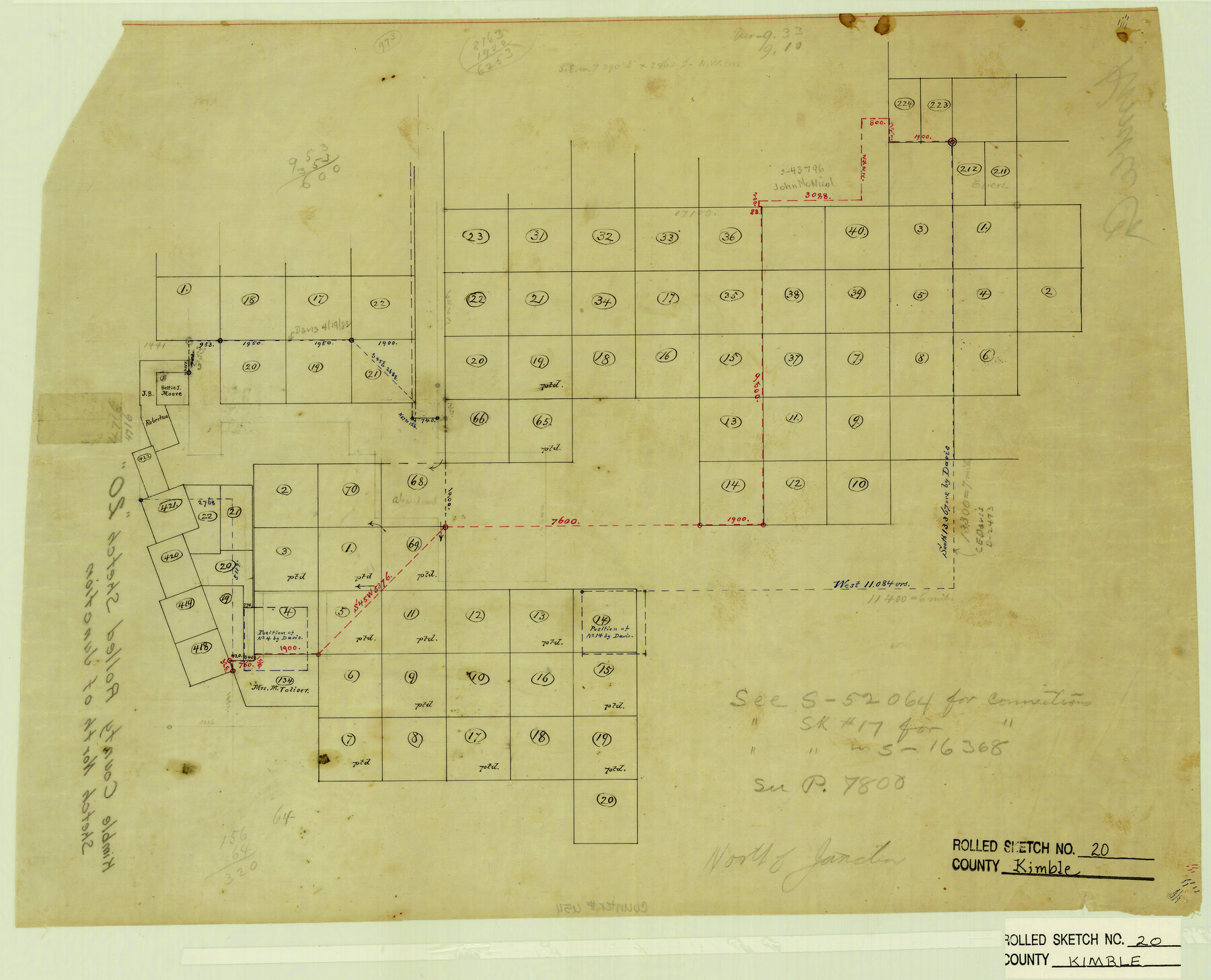 6511, Kimble County Rolled Sketch 20, General Map Collection