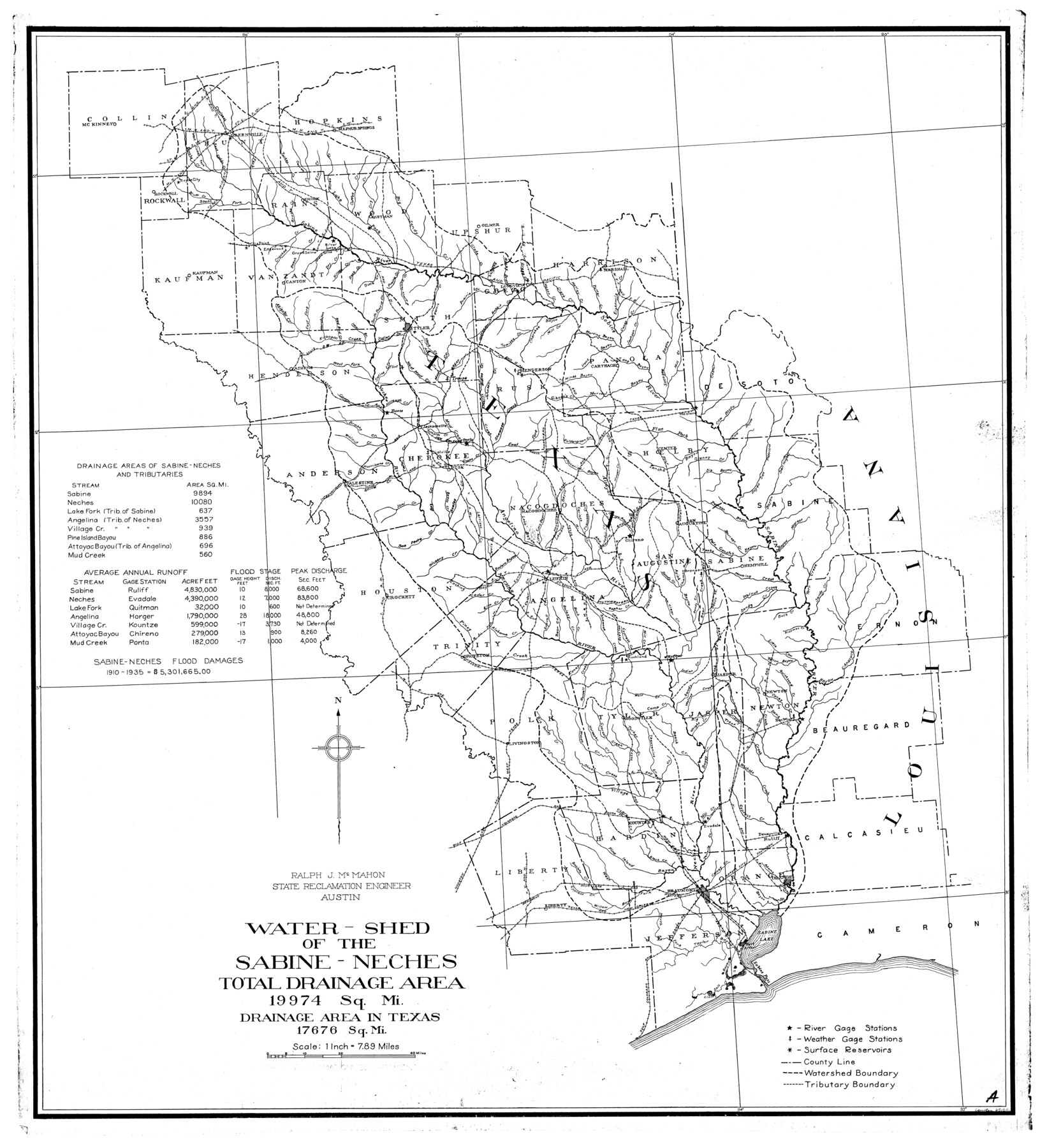 65132, Sabine River, Watershed of the Sabine and Neches Rivers, General Map Collection