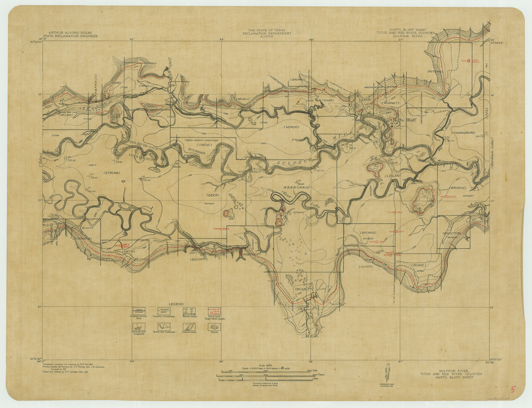 65159, Sulphur River, Harts Bluff Sheet, General Map Collection