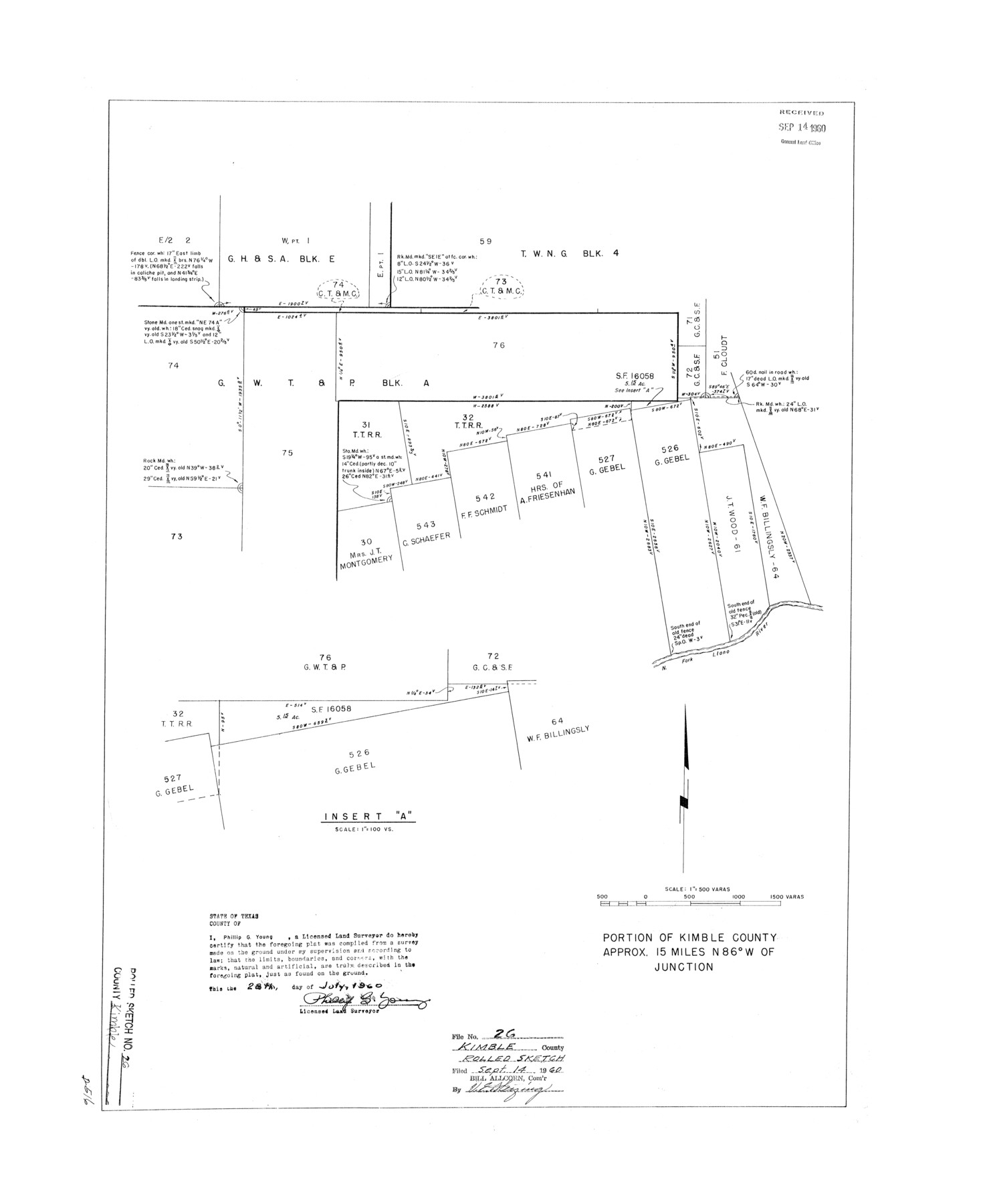 6516, Kimble County Rolled Sketch 26, General Map Collection