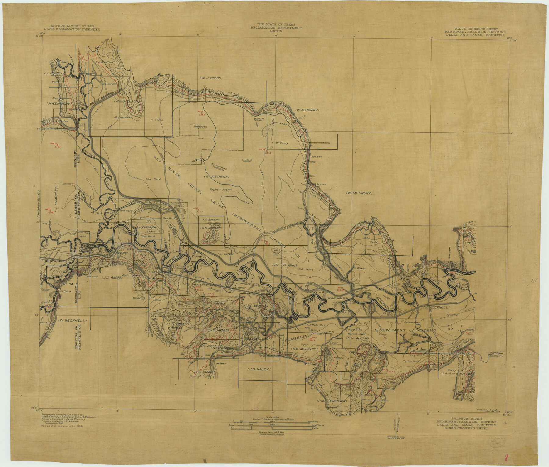 65162, Sulphur River, Ringo Crossing Sheet, General Map Collection