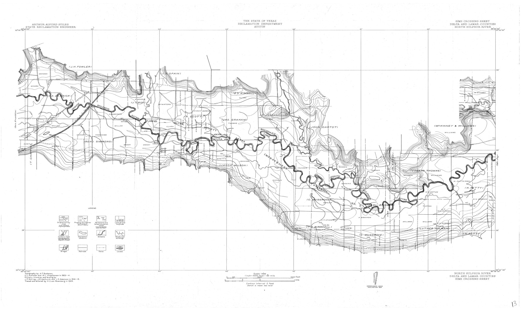 65167, North Sulphur River, Sims Crossing Sheet, General Map Collection