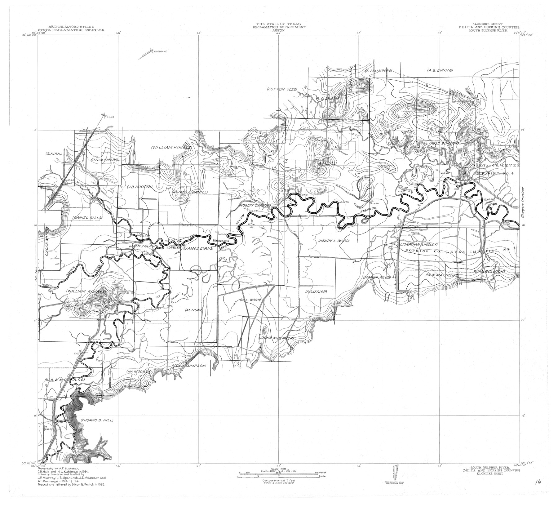 65170, South Sulphur River, Klondike Sheet, General Map Collection