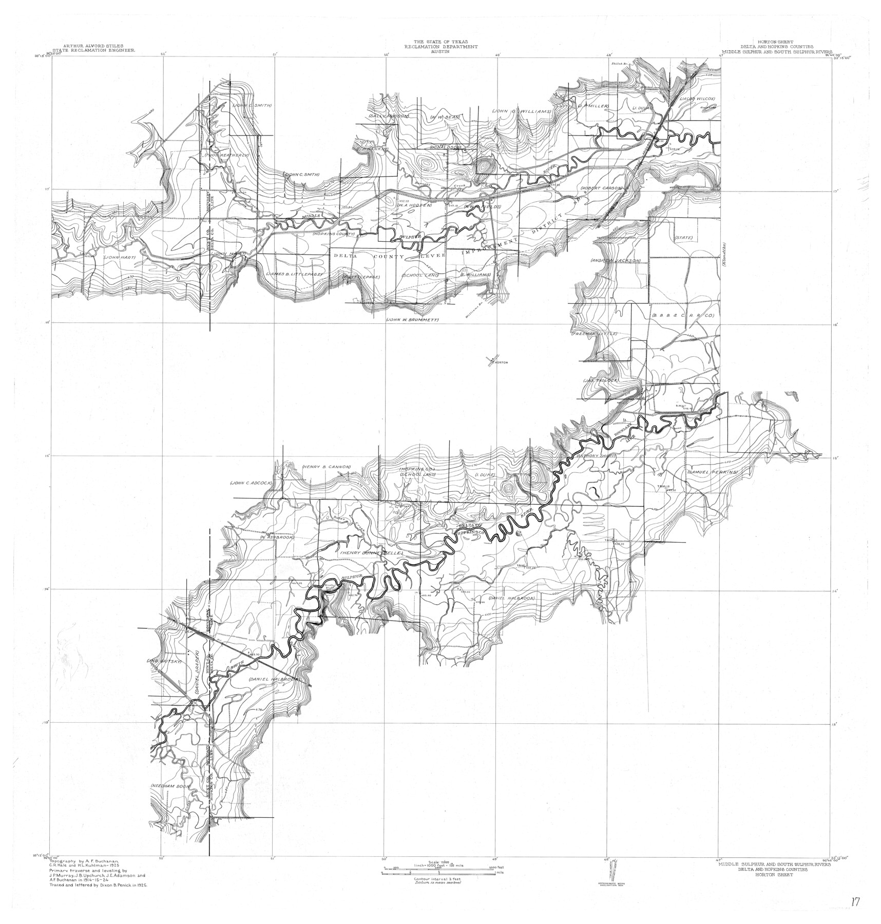 65171, Middle Sulphur and South Sulphur Rivers, Horton Sheet, General Map Collection