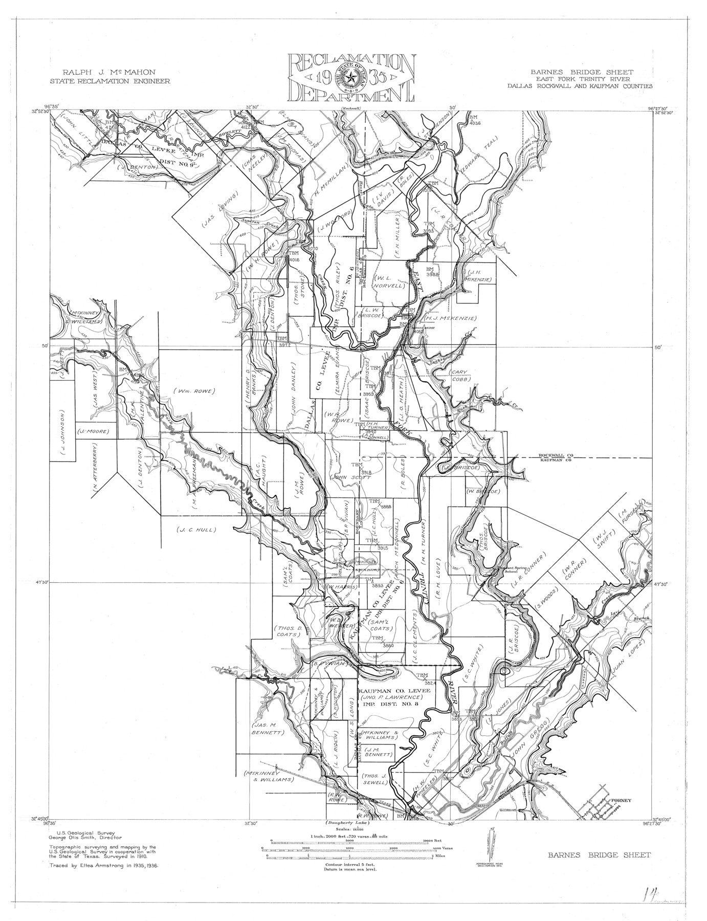 65192, Trinity River, Barnes Bridge Sheet/East Fork of Trinity River, General Map Collection