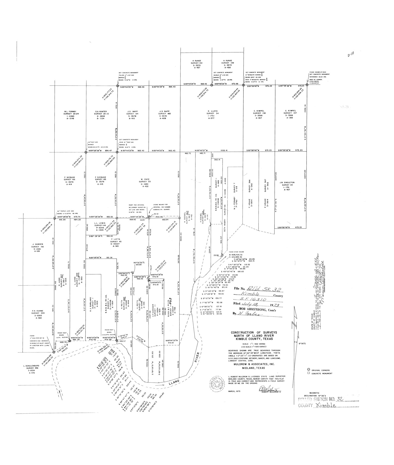 6522, Kimble County Rolled Sketch 32, General Map Collection