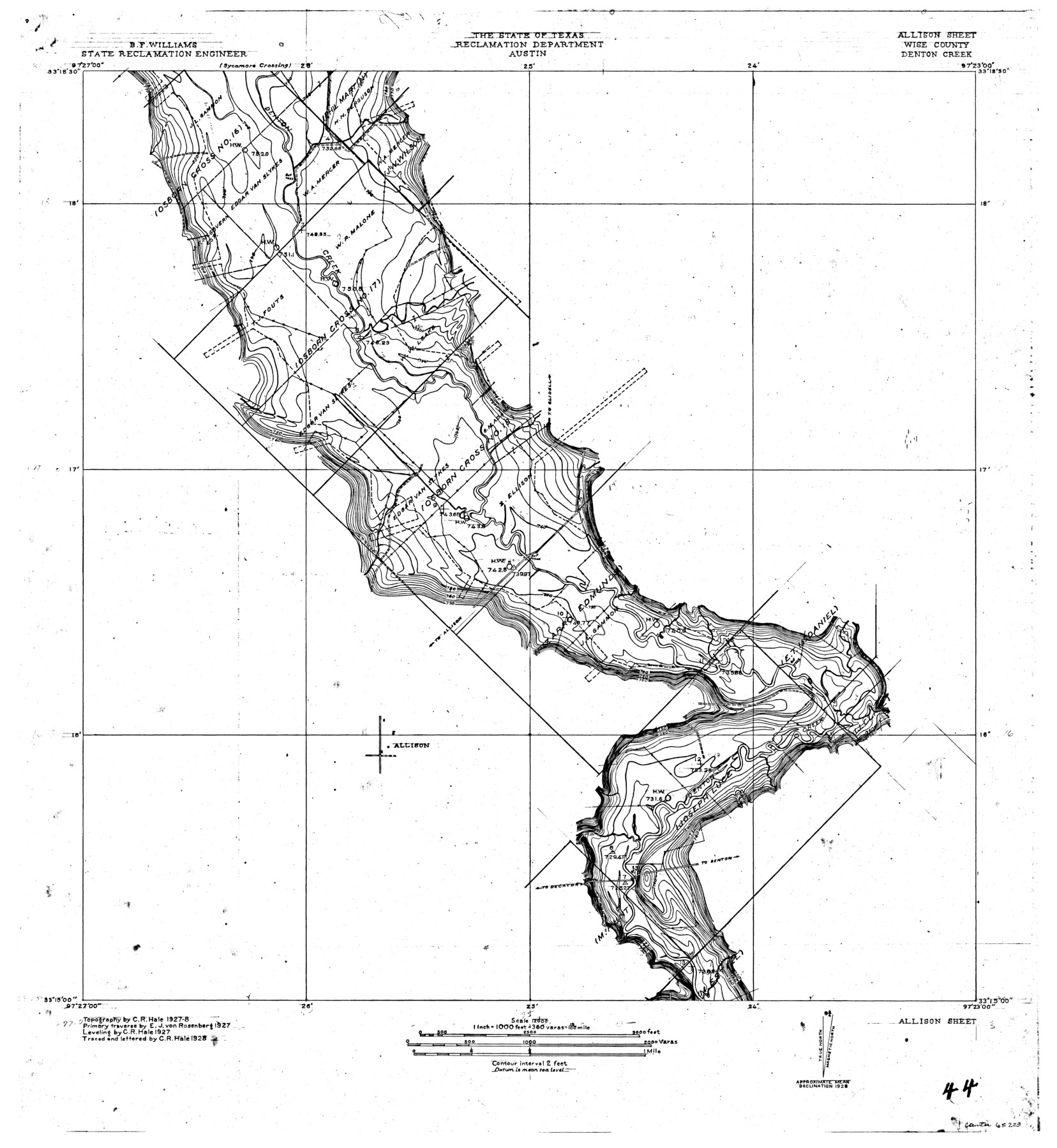 65223, Trinity River, Allison Sheet/Denton Creek, General Map Collection