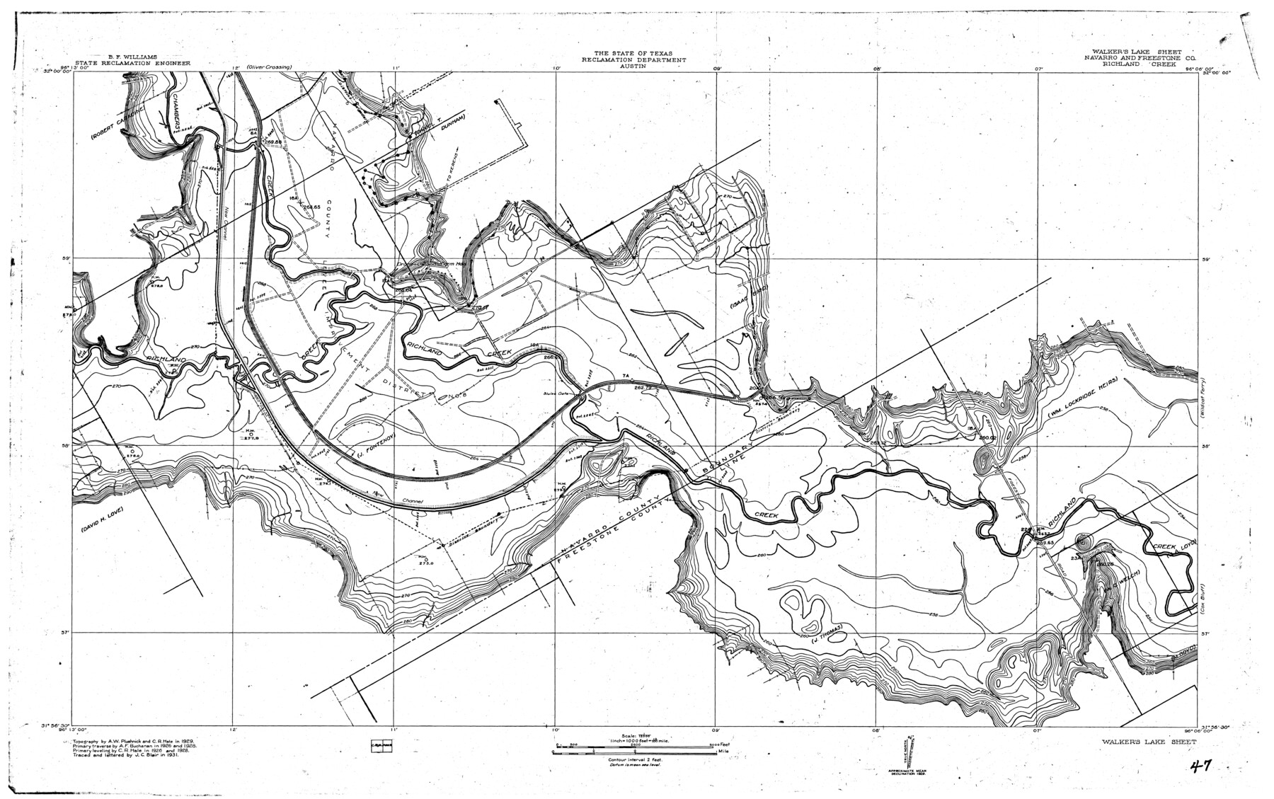 65226, Trinity River, Walker's Lake Sheet/Richland Creek, General Map Collection