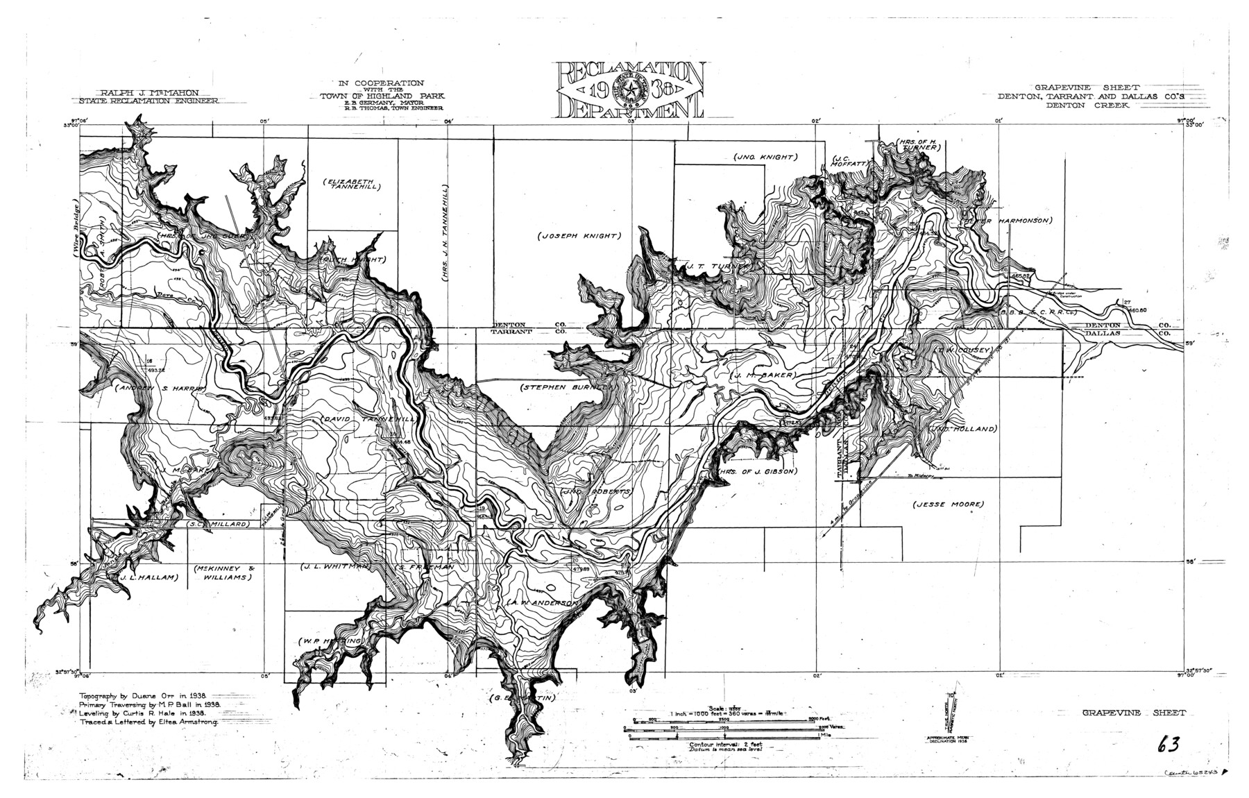 65243, Trinity River, Grapevine Sheet/Denton Creek, General Map Collection