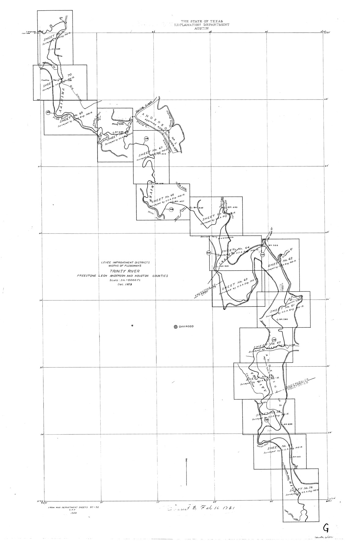 65251, Trinity River, Levee Improvement Districts Widths of Floodways, General Map Collection