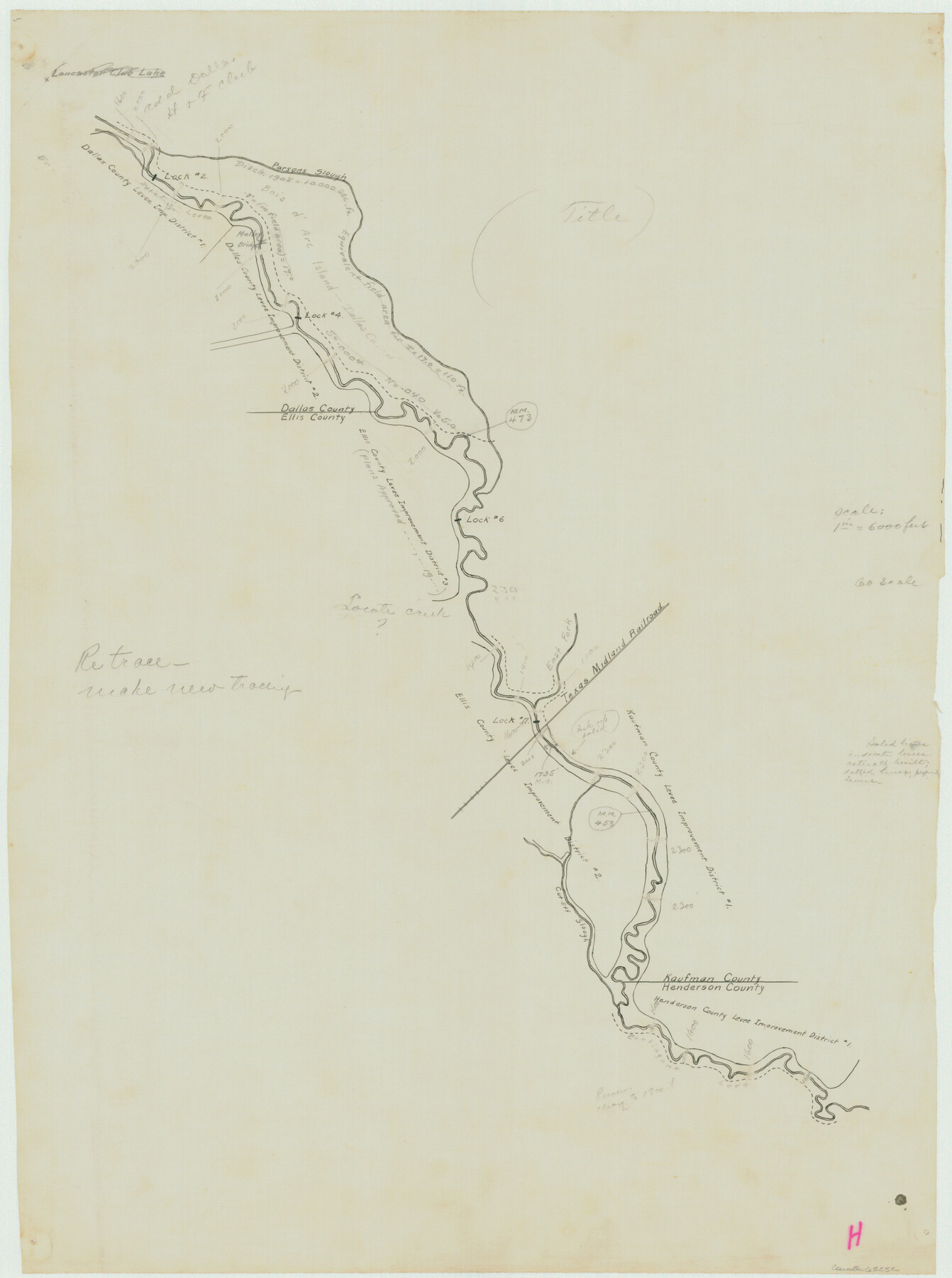 65252, Trinity River, Levee Improvements, District Widths of Floodways, General Map Collection