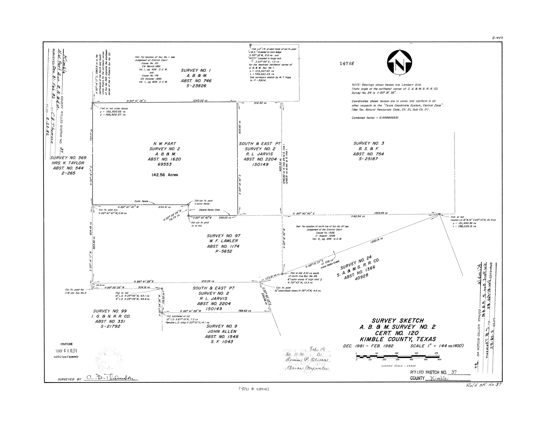 6527, Kimble County Rolled Sketch 37, General Map Collection