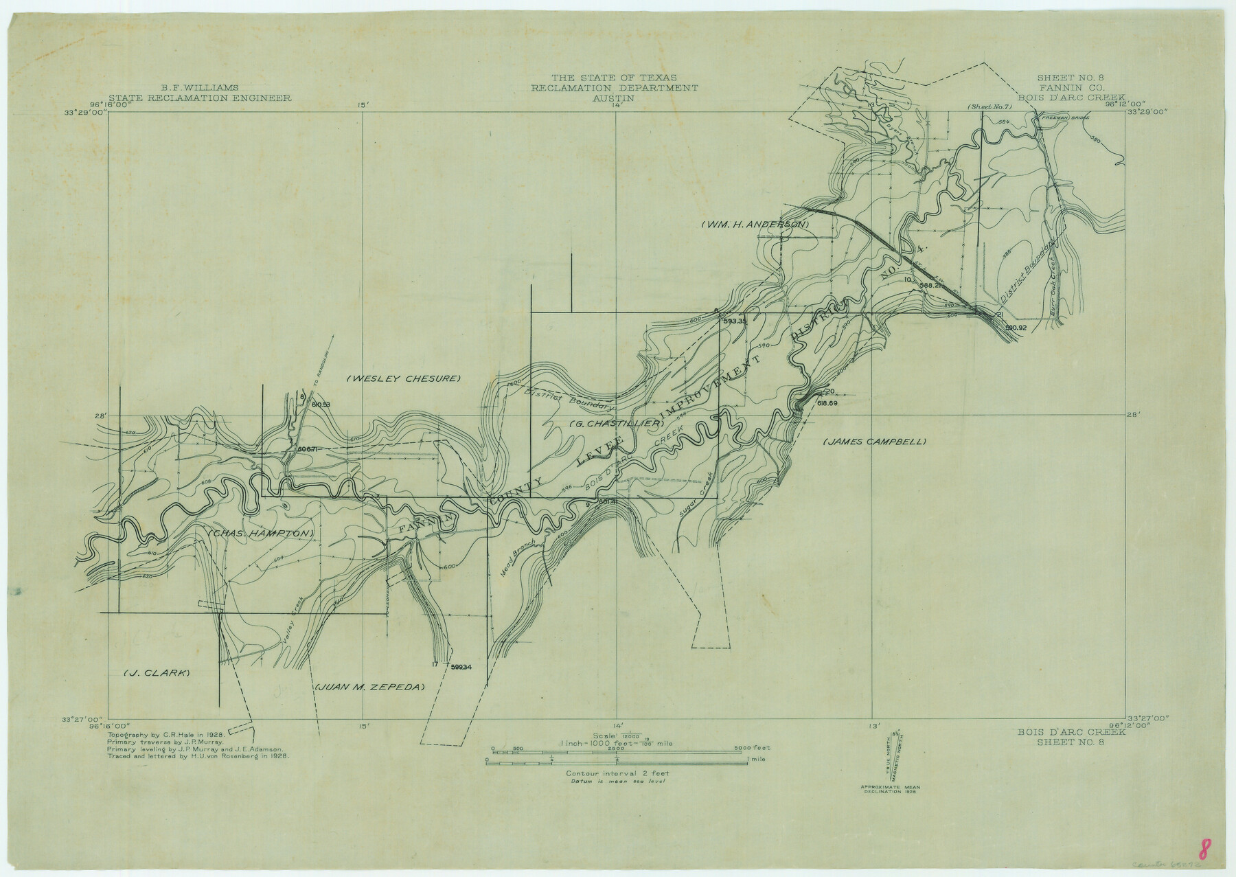 65272, Red River, Bois D'Arc Creek Floodway Sheet No. 8, General Map Collection