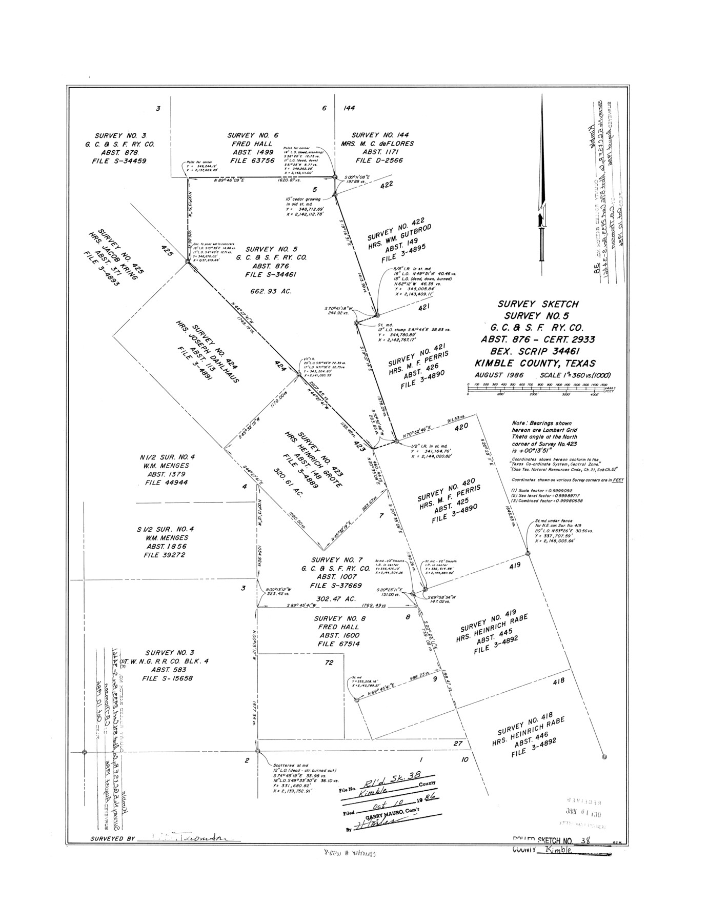 6528, Kimble County Rolled Sketch 38, General Map Collection