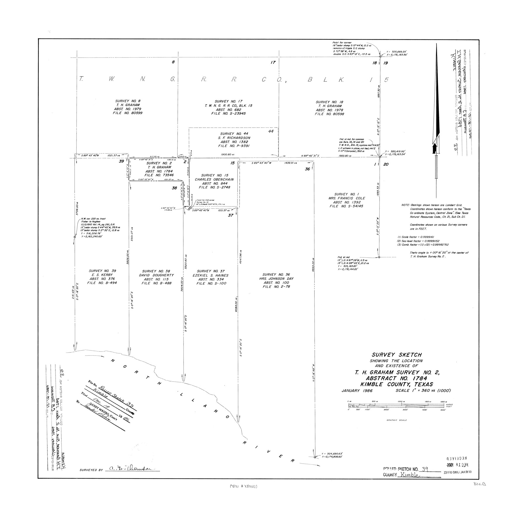 6529, Kimble County Rolled Sketch 39, General Map Collection