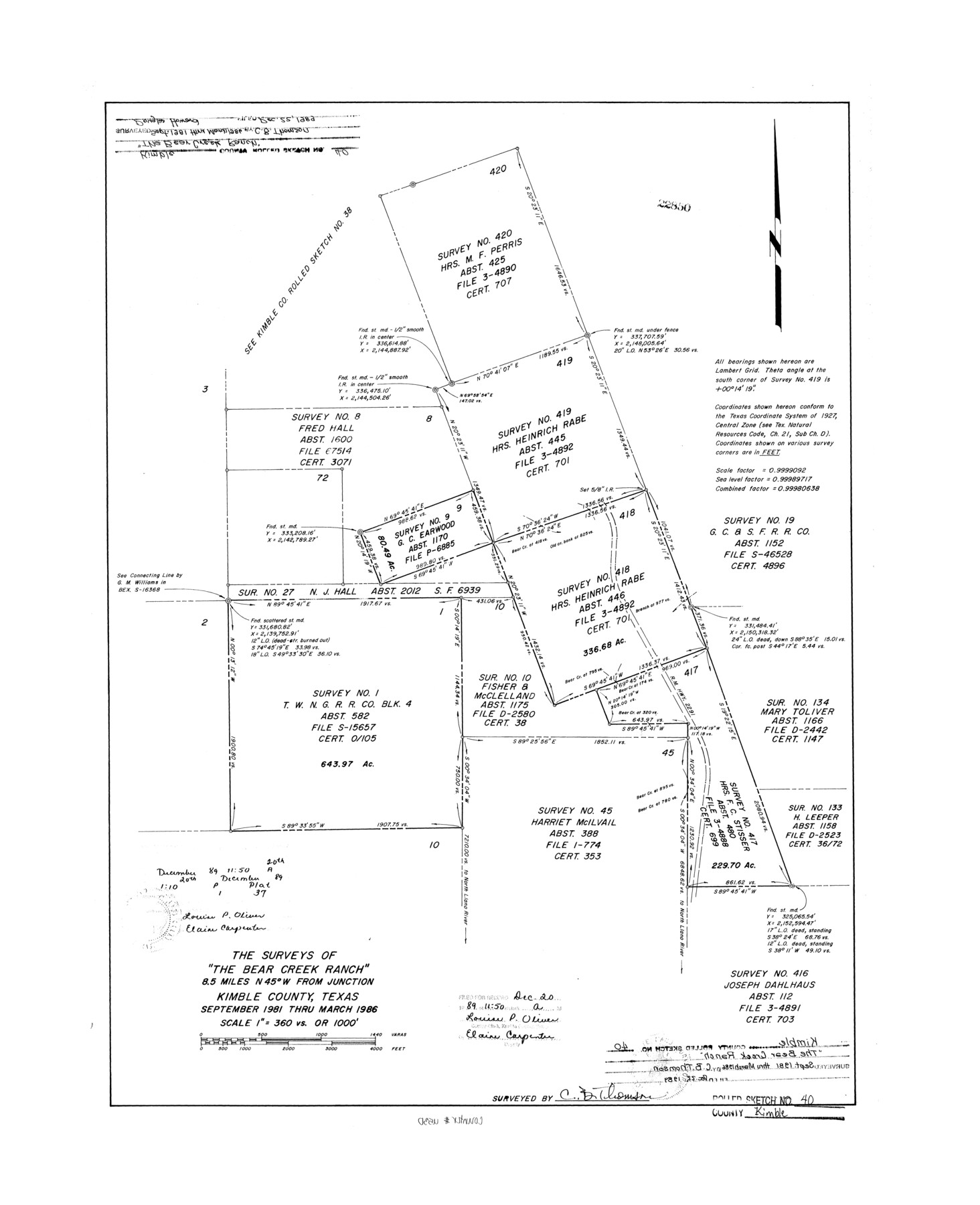 6530, Kimble County Rolled Sketch 40, General Map Collection