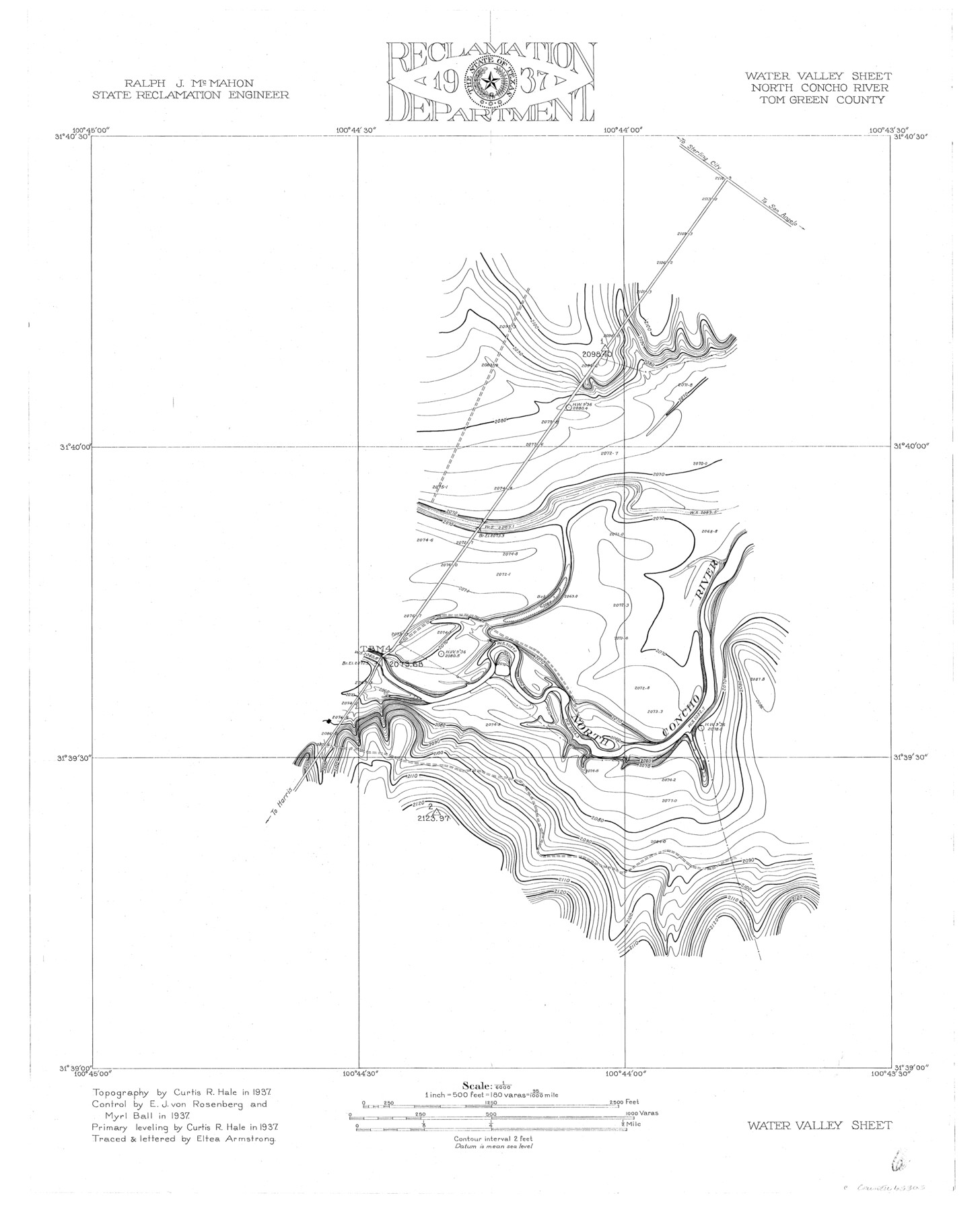 65305, Water Valley Sheet, North Concho River, Tom Green County, General Map Collection