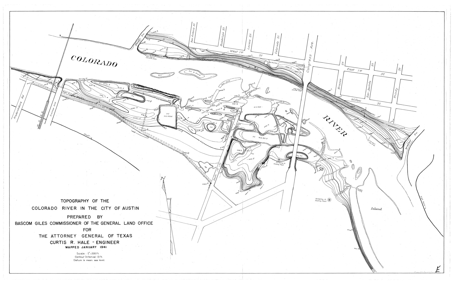 65326, Topography of the Colorado River in the City of Austin, General Map Collection