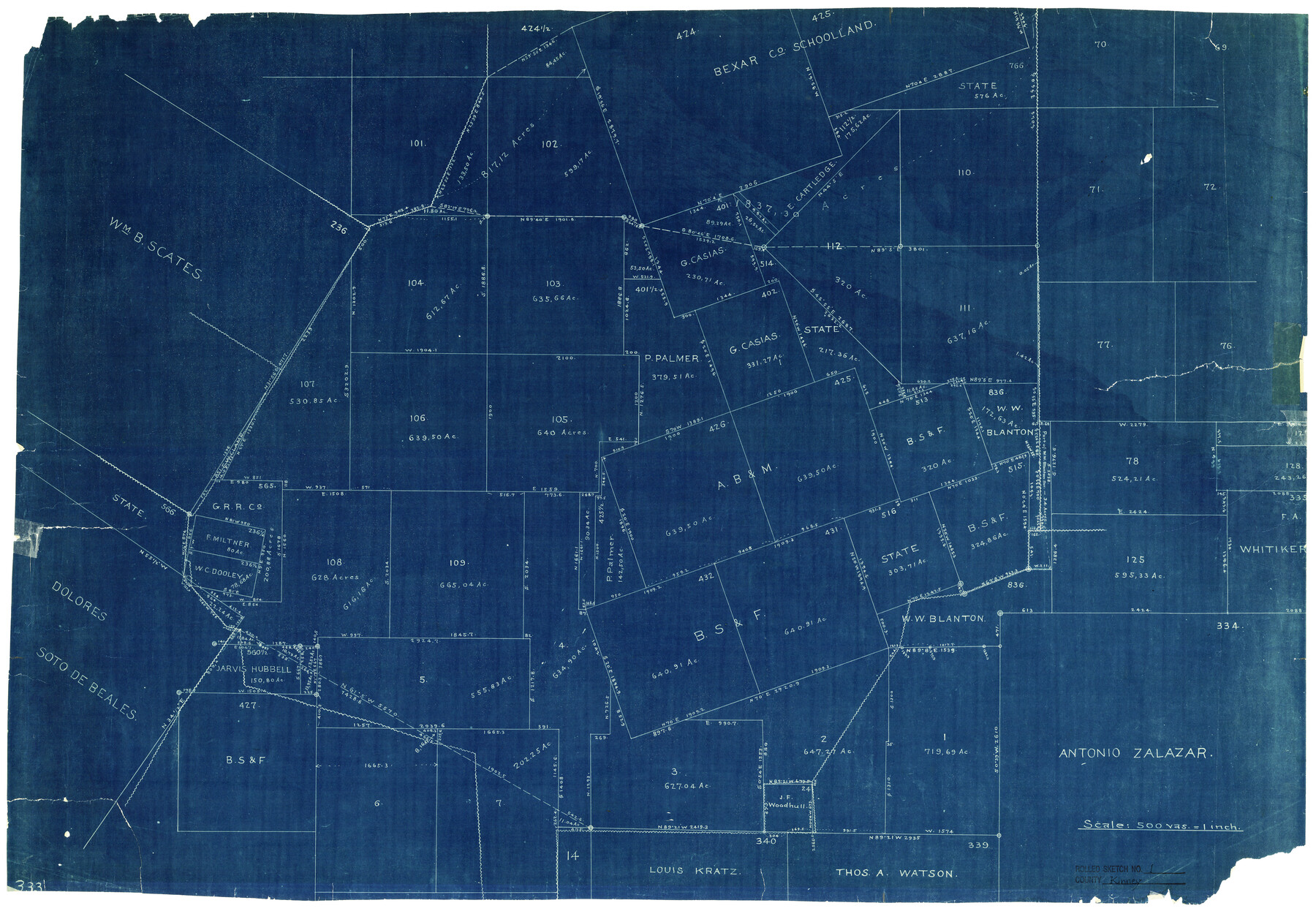 6533, Kinney County Rolled Sketch 1, General Map Collection